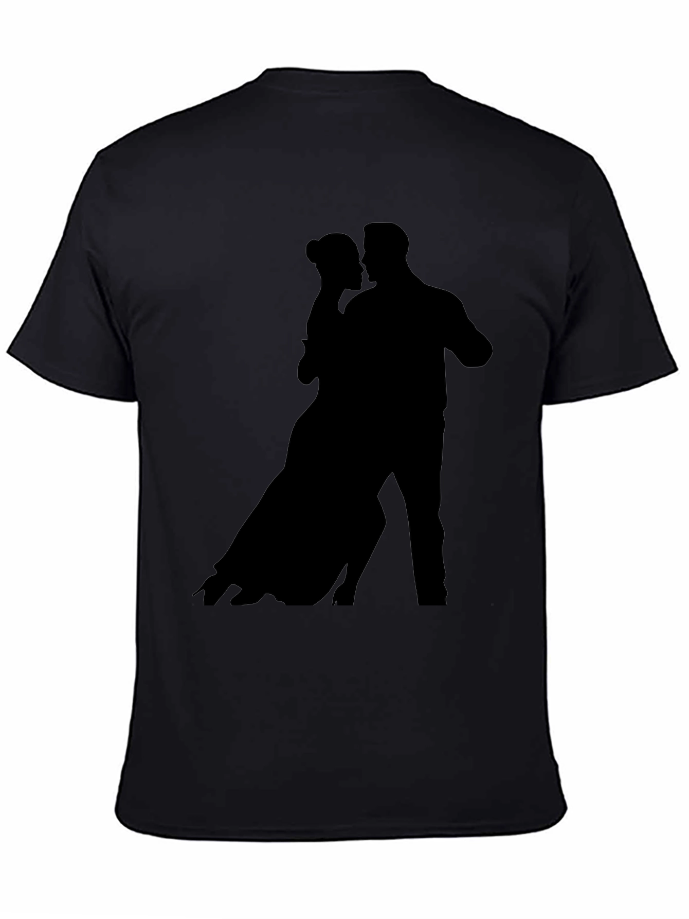 Silhouette Dancing Couple Black Tee Shirt