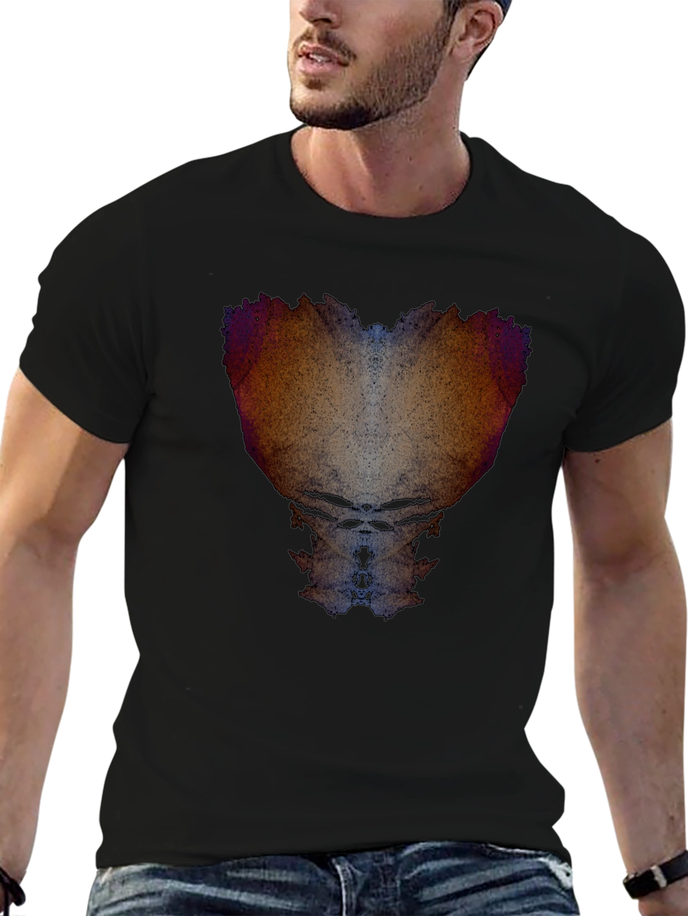 Abstract Art Print Black T-Shirt