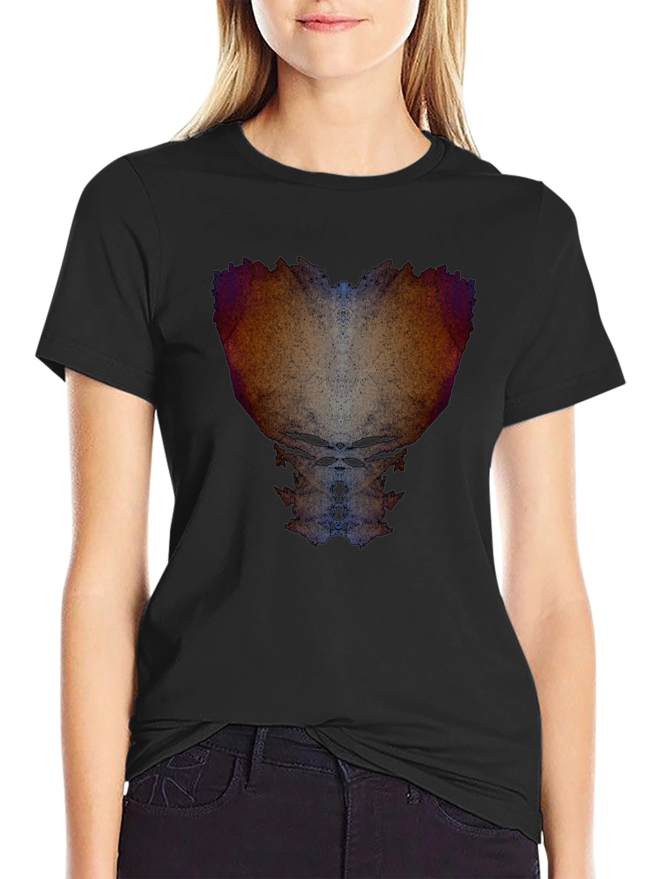 Abstract Art Print Black T-Shirt