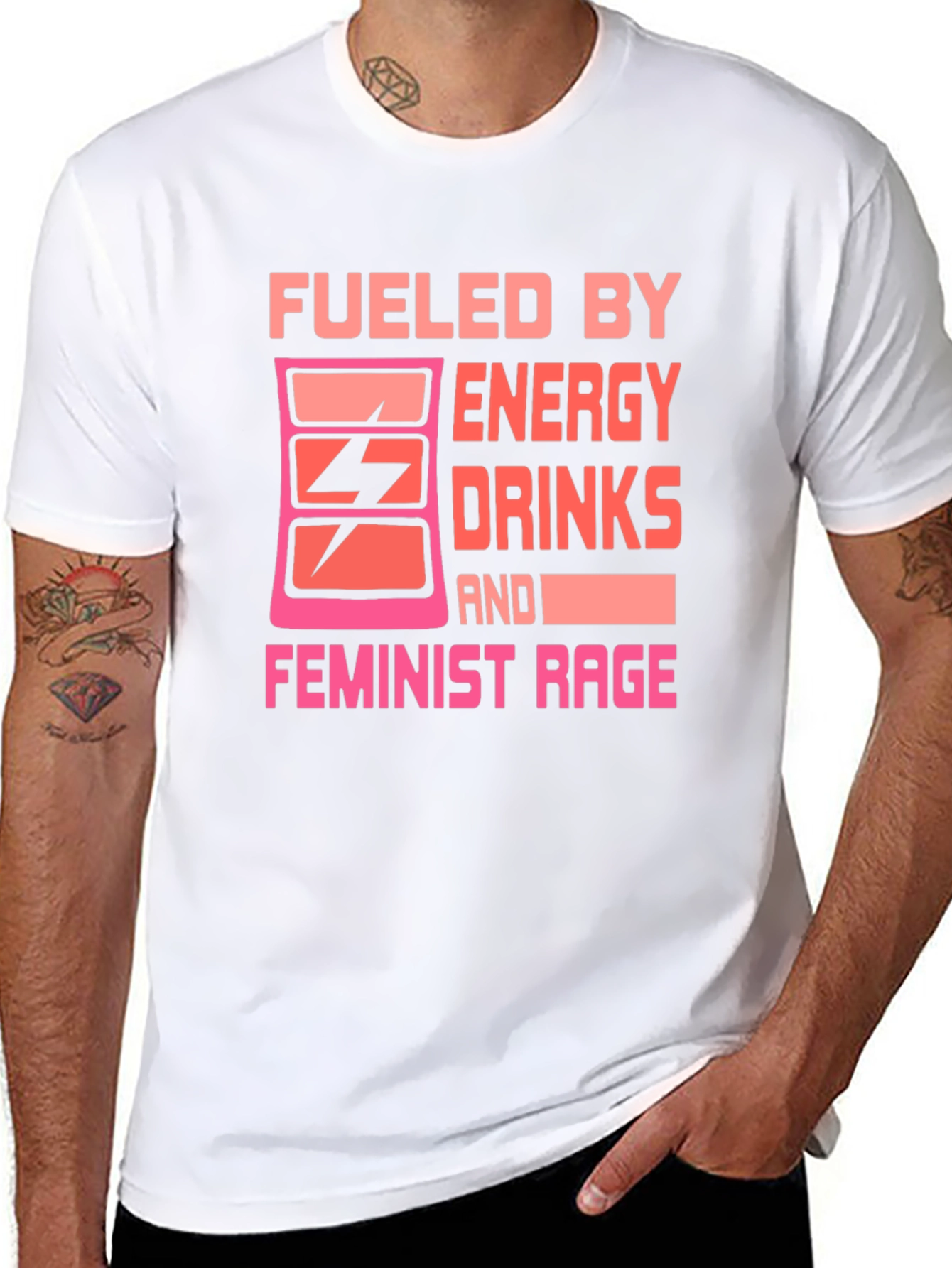 Fueled By Energy Drinks Feminist Rage T-Shirt