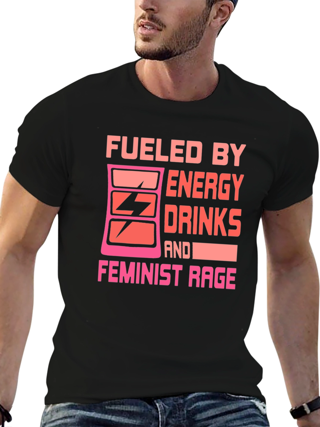 Fueled By Energy Drinks Feminist Rage T-Shirt