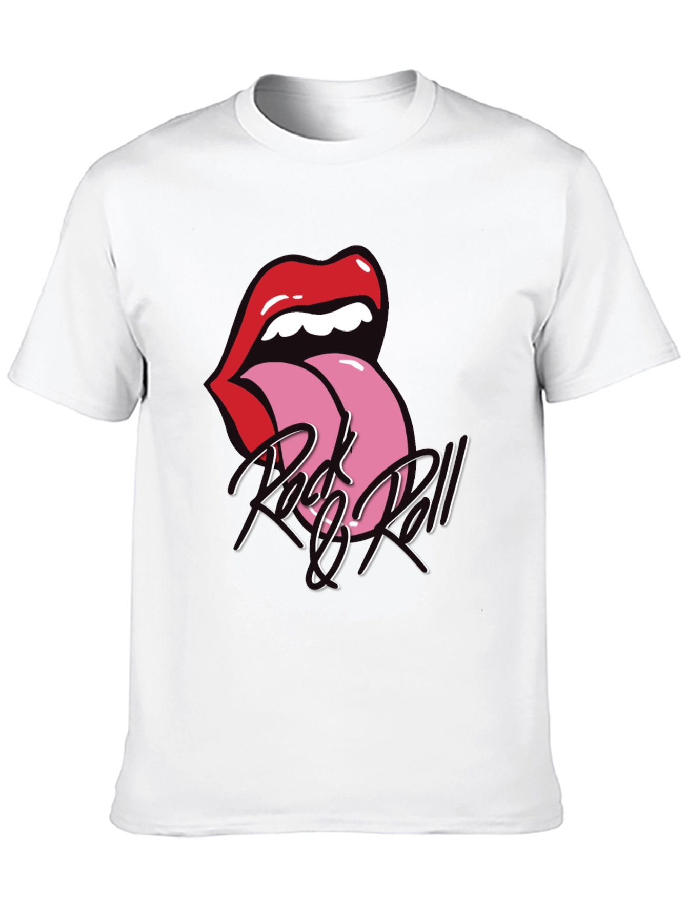 Rock and Roll Tongue Graphic Tee - Black