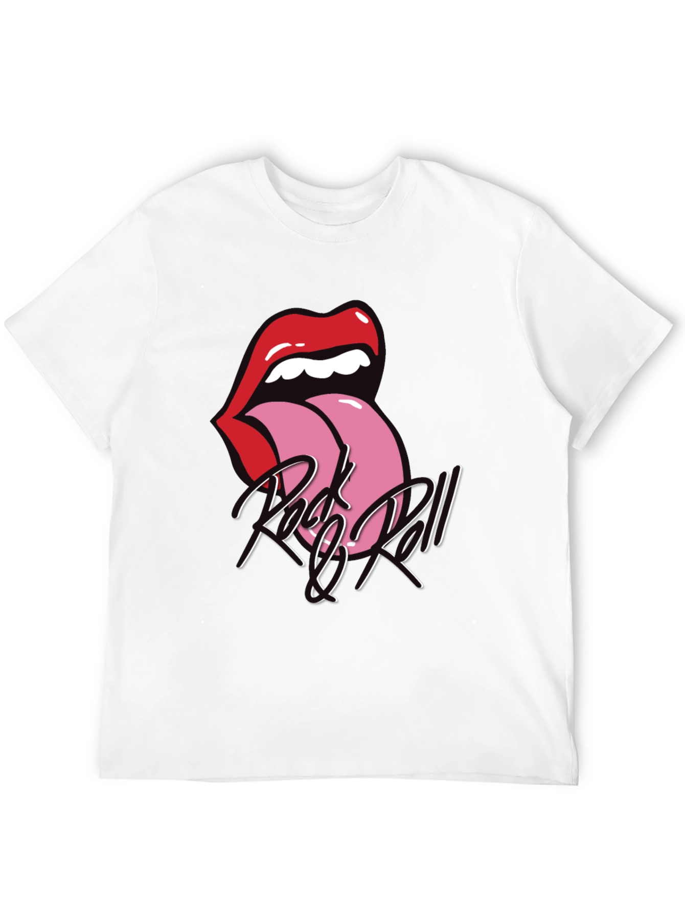 Rock and Roll Tongue Graphic Tee - Black