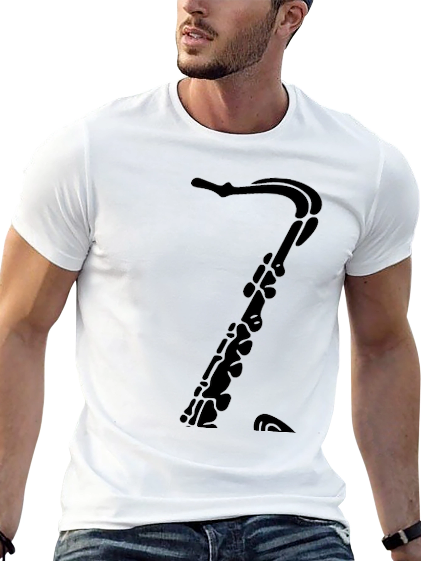Saxophone T-Shirt: Classic Black Music Tee
