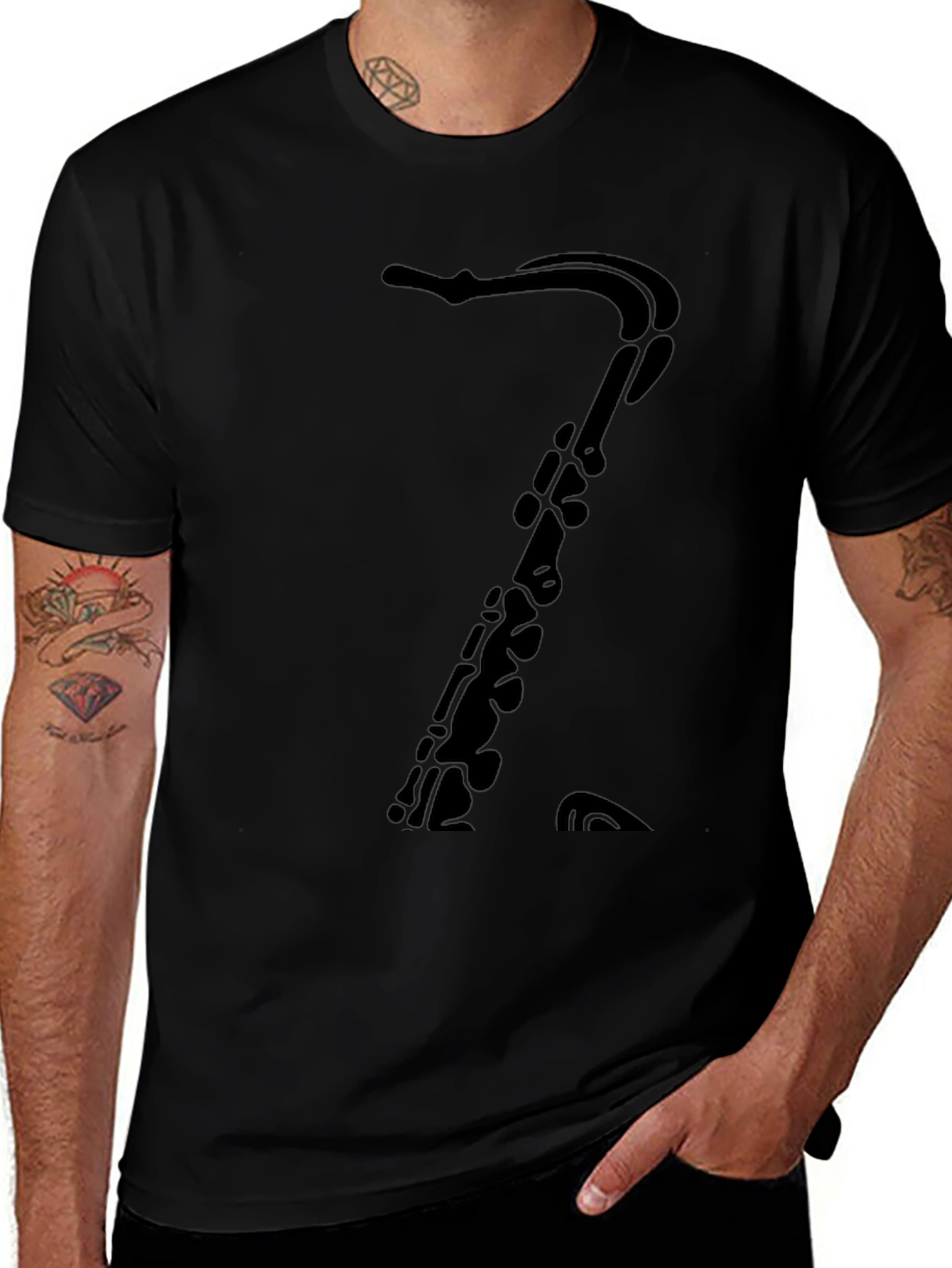 Saxophone T-Shirt: Classic Black Music Tee