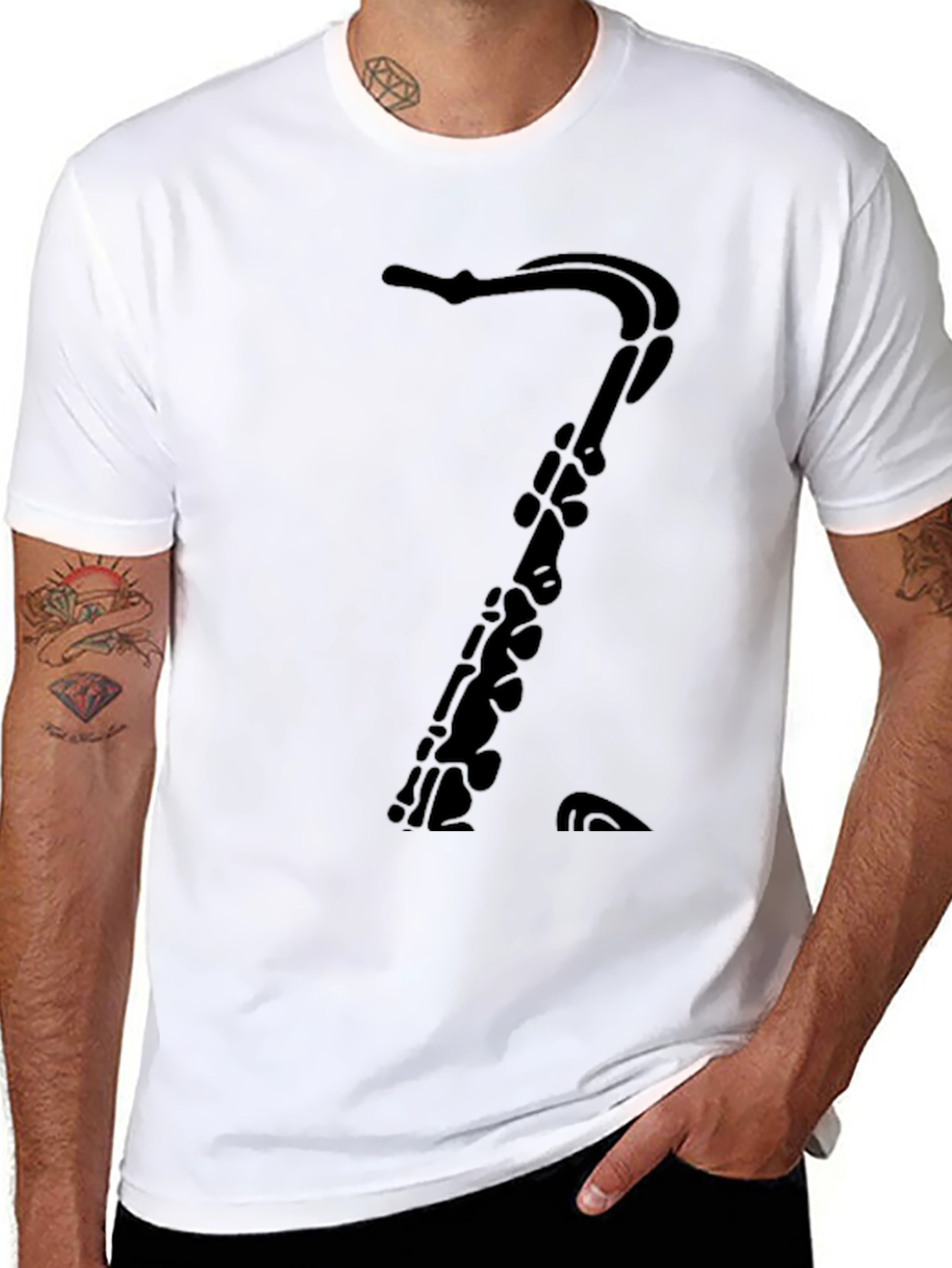 Saxophone T-Shirt: Classic Black Music Tee