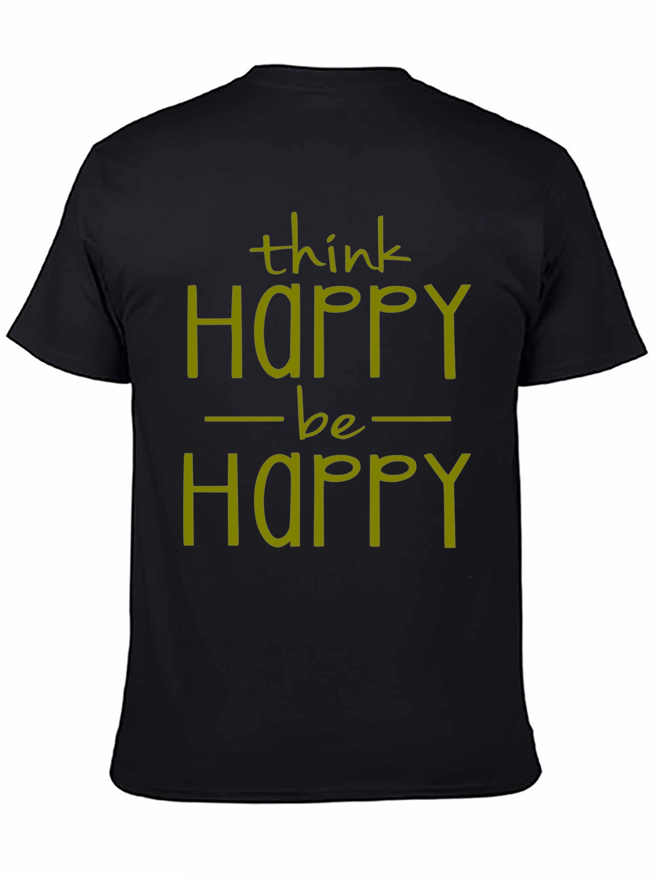 Think Happy Be Happy Graphic Tee - Black