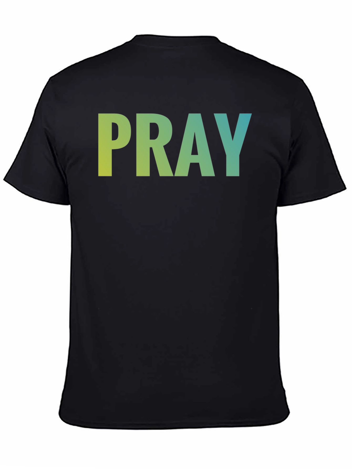 Pray Graphic Tee - Black Cotton Blend T-Shirt