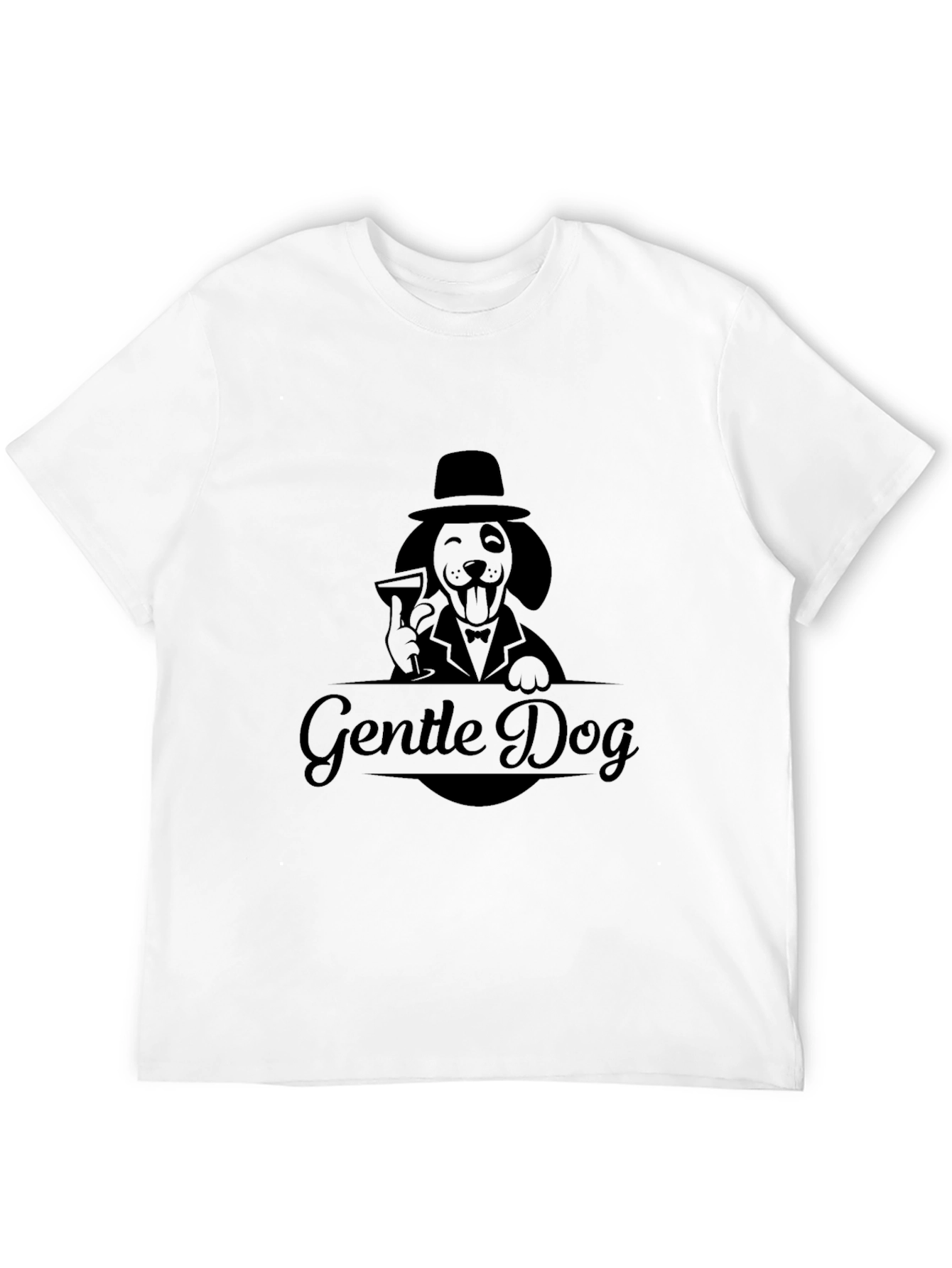 Gentle Dog Graphic Tee - Elegant Canine Design