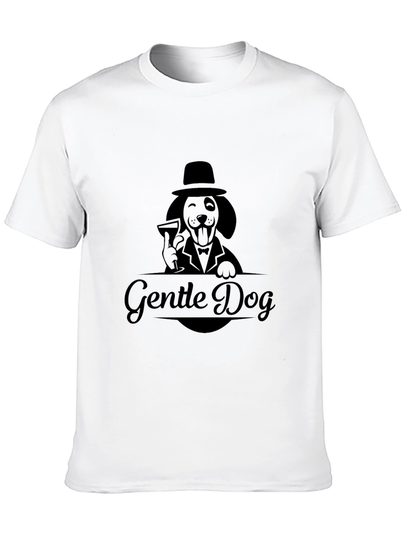 Gentle Dog Graphic Tee - Elegant Canine Design
