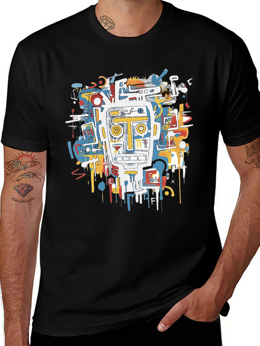Abstract Robot Graphic T-Shirt