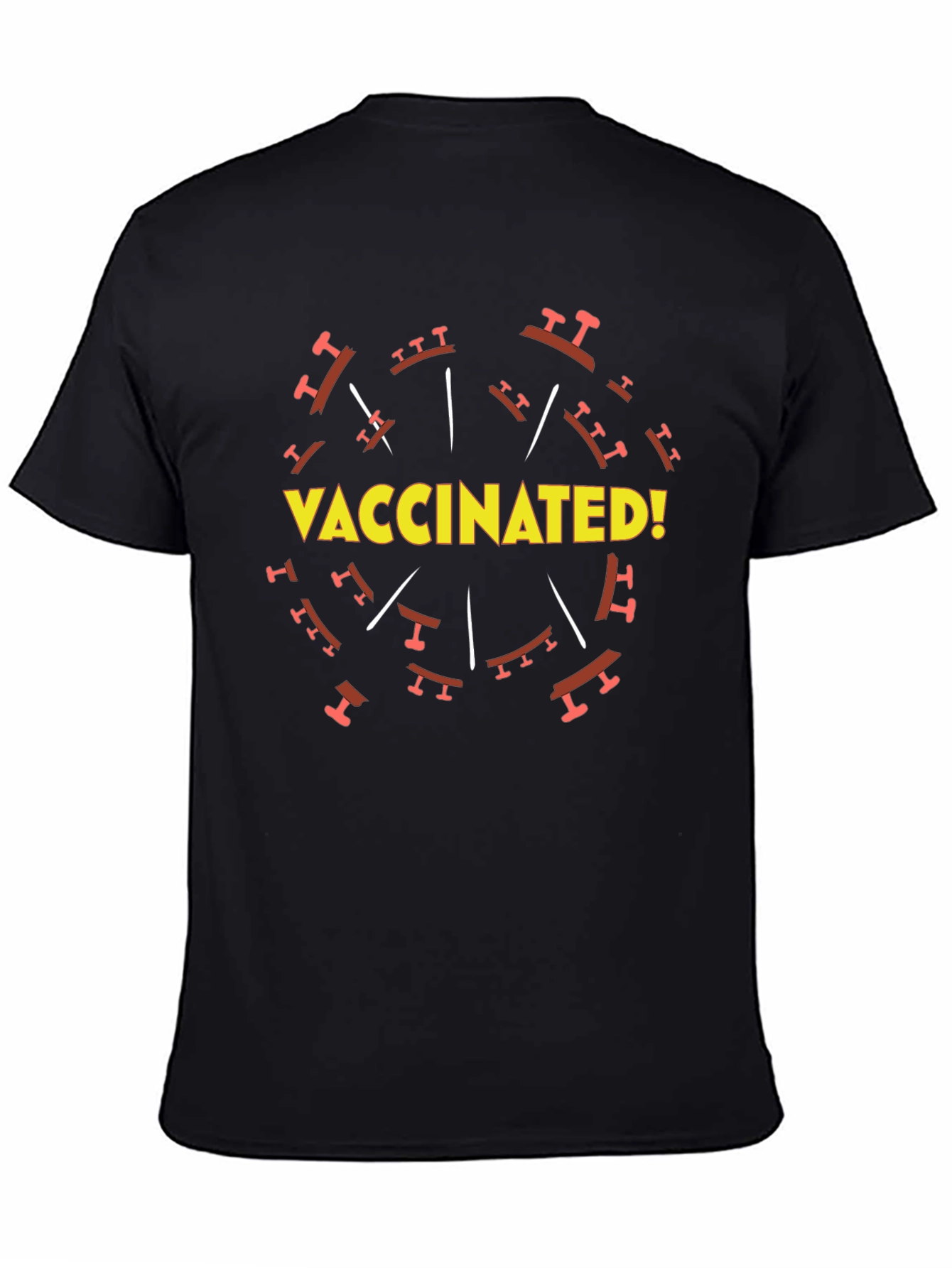 Vaccinated! Graphic Tee - Black Cotton T-Shirt