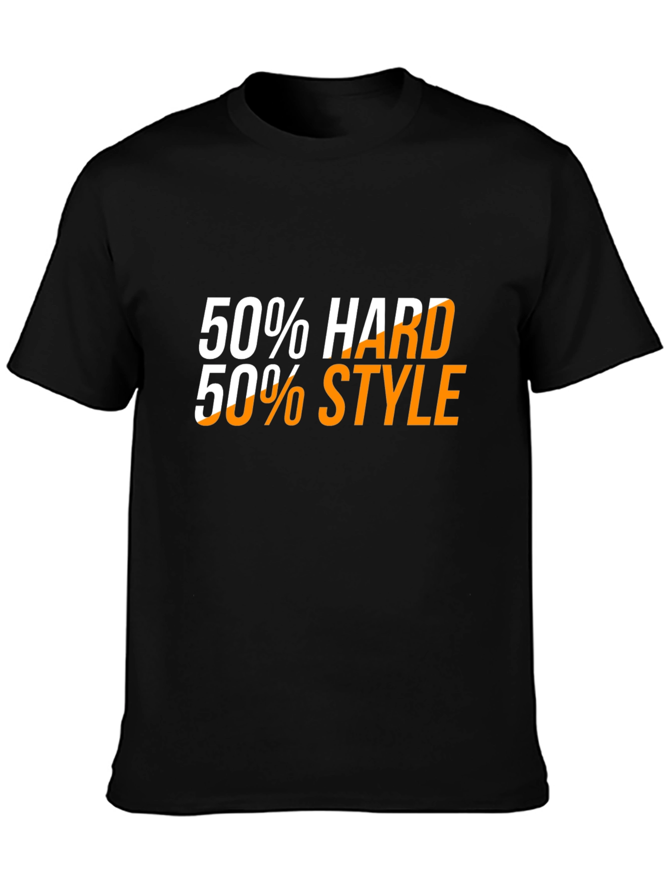 50% Hard 50% Style Black Graphic Tee