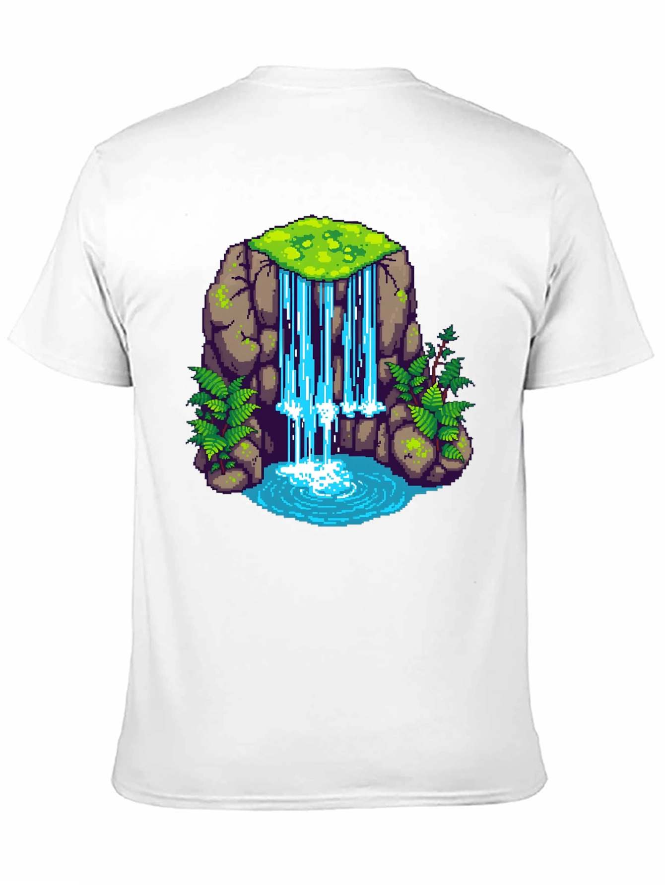 Pixel Waterfall Black T-Shirt
