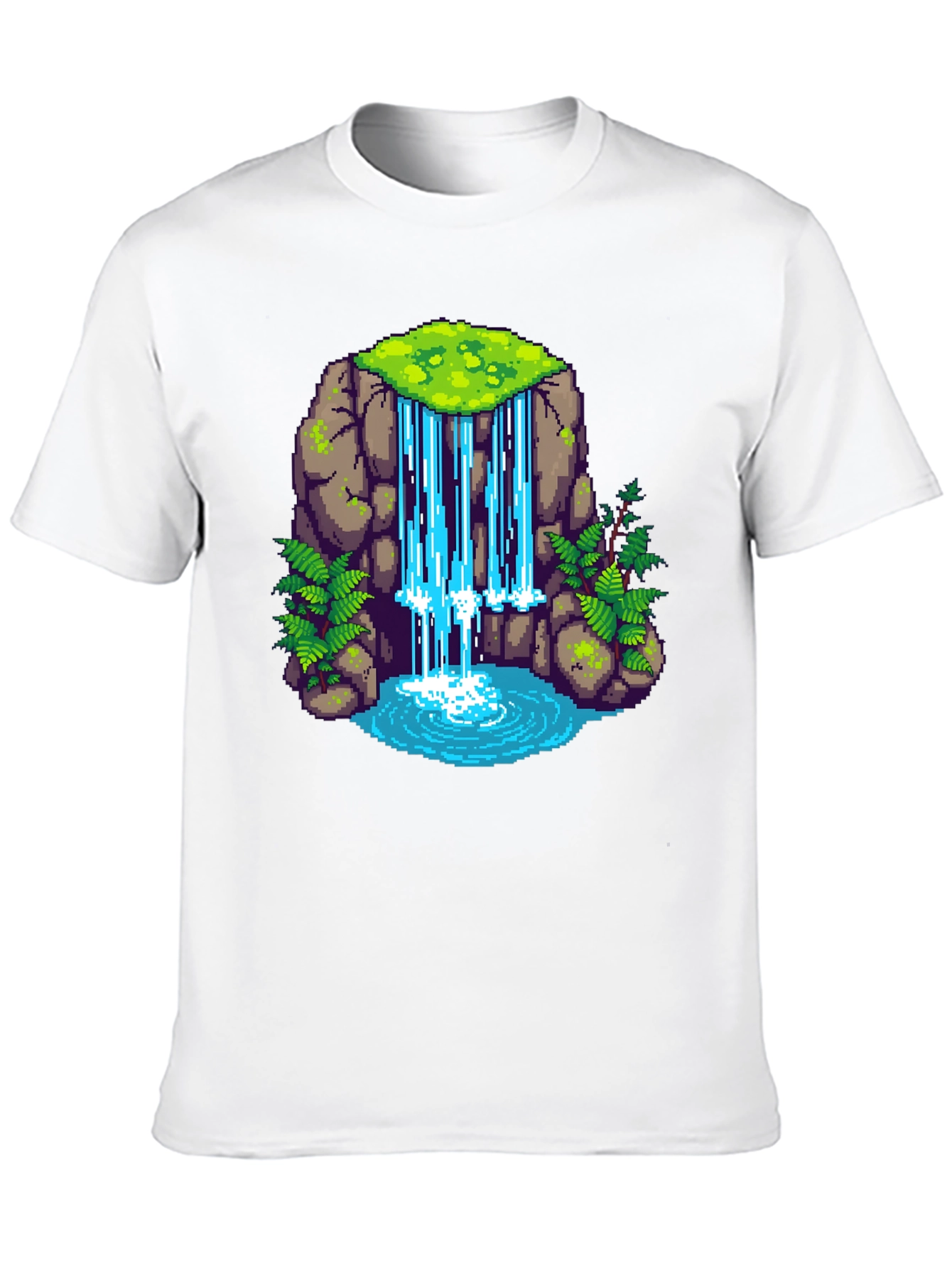 Pixel Waterfall Black T-Shirt
