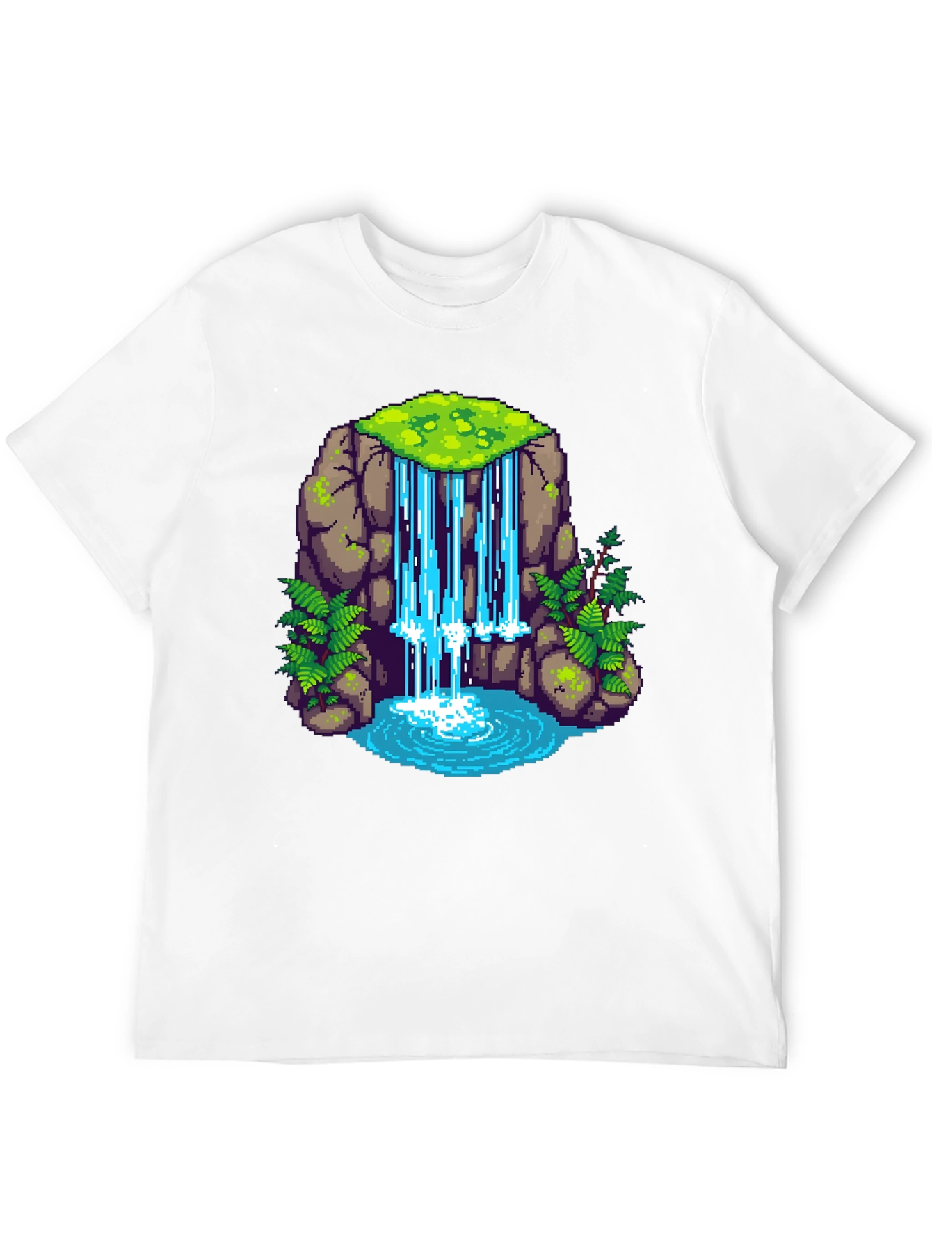 Pixel Waterfall Black T-Shirt