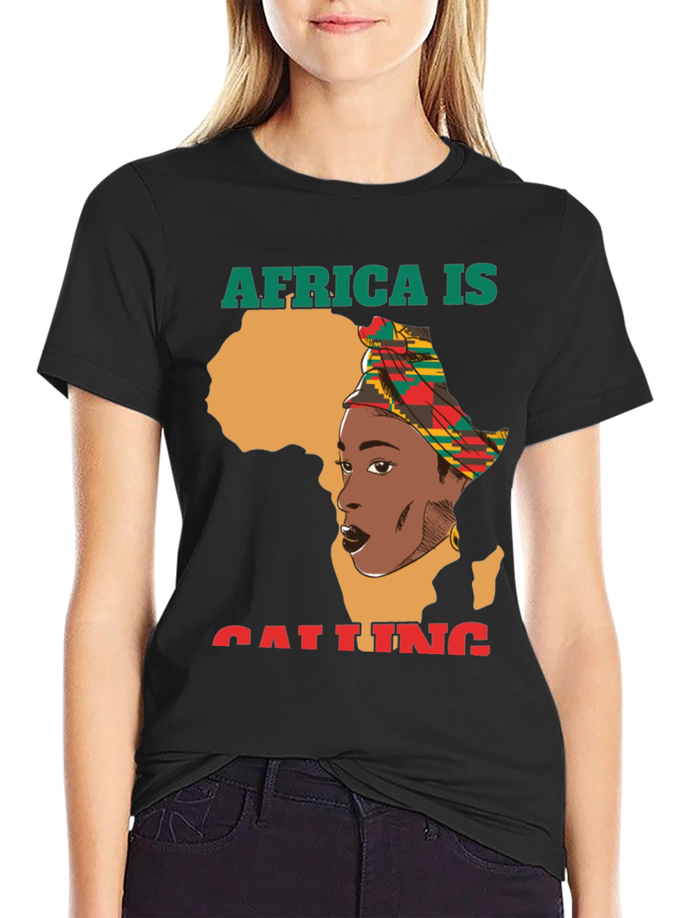 Africa Calling Graphic Tee - Unisex Black T-Shirt