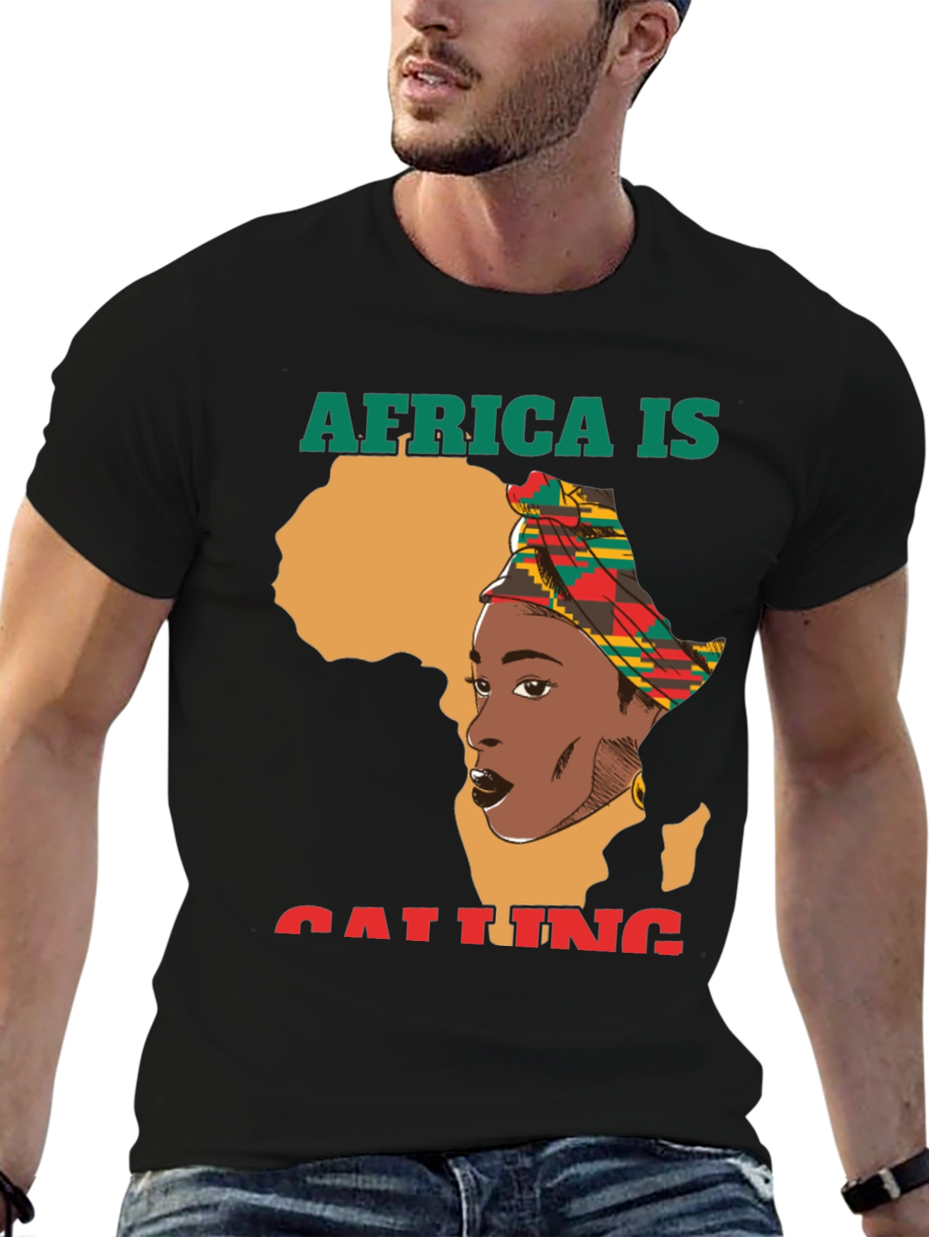 Africa Calling Graphic Tee - Unisex Black T-Shirt