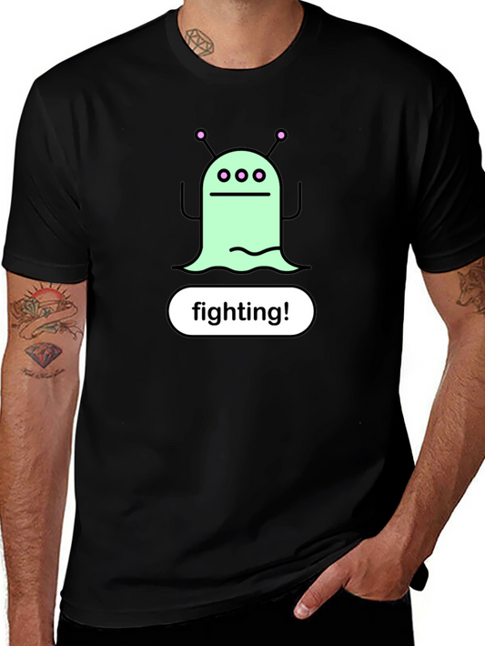 Fighting Alien Graphic Tee - Black