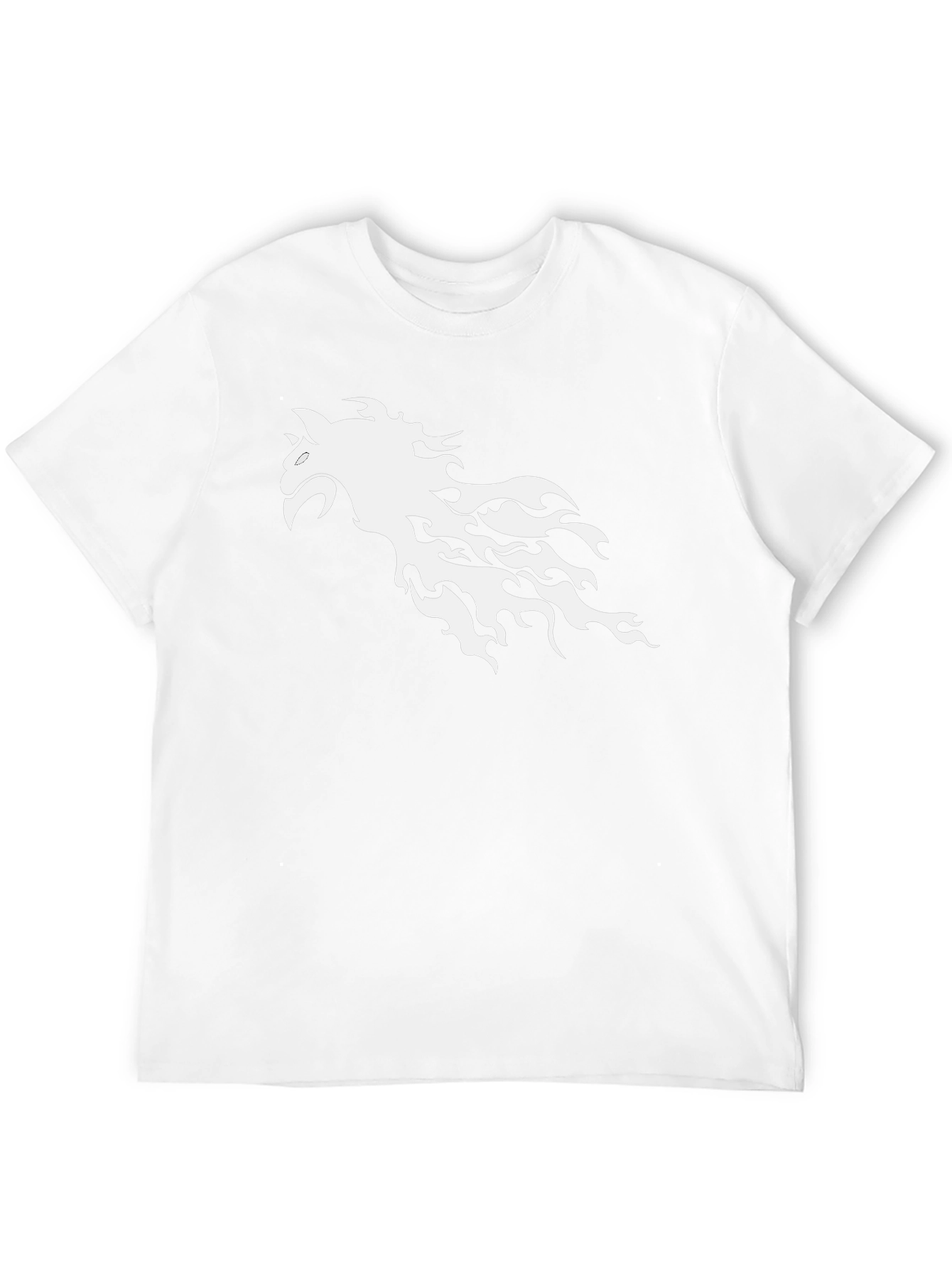 Flaming Horse Graphic Tee - Black Cotton T-Shirt