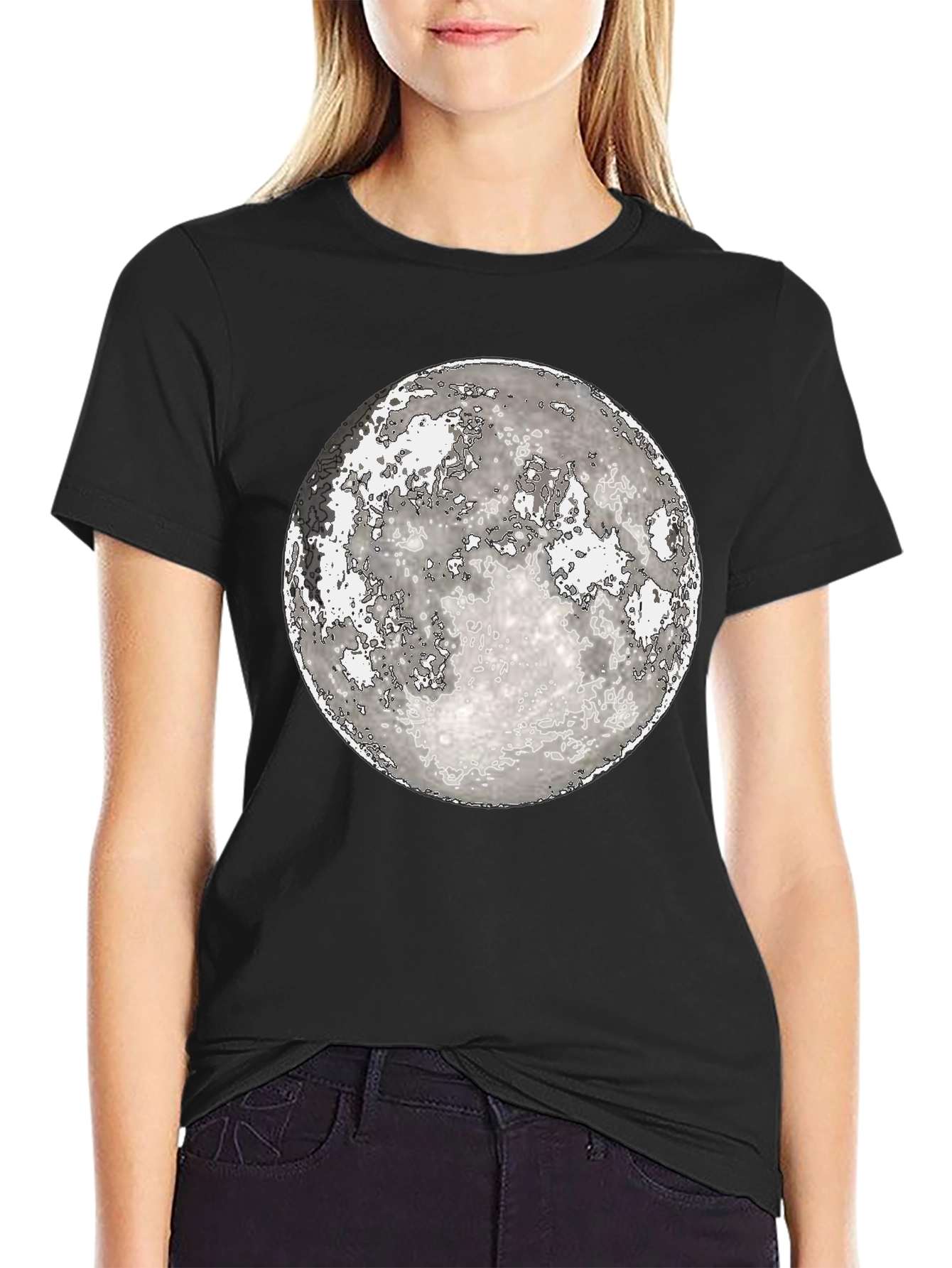 Moon Graphic Black T-Shirt