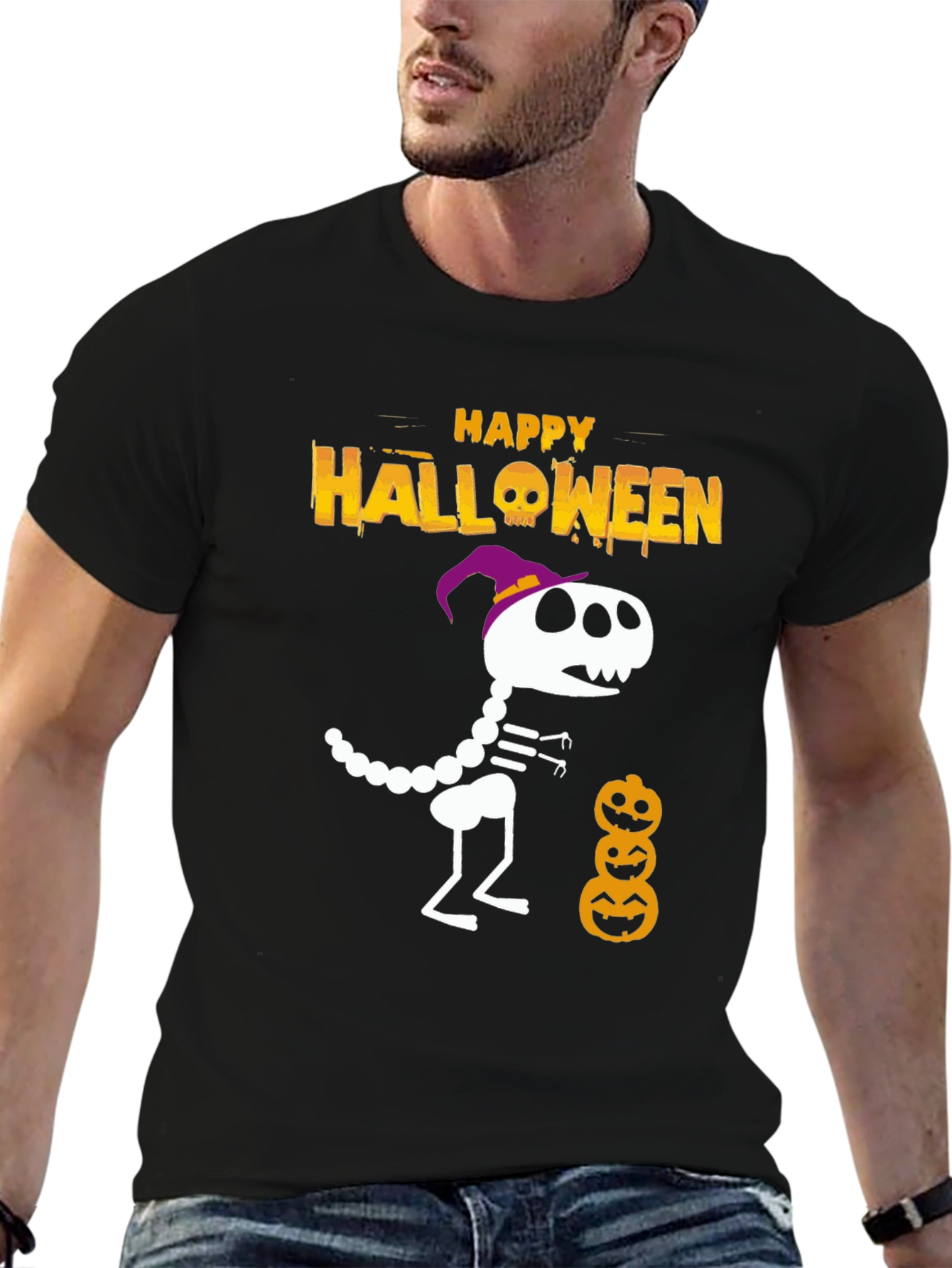 Halloween Dino Skeleton T-Shirt