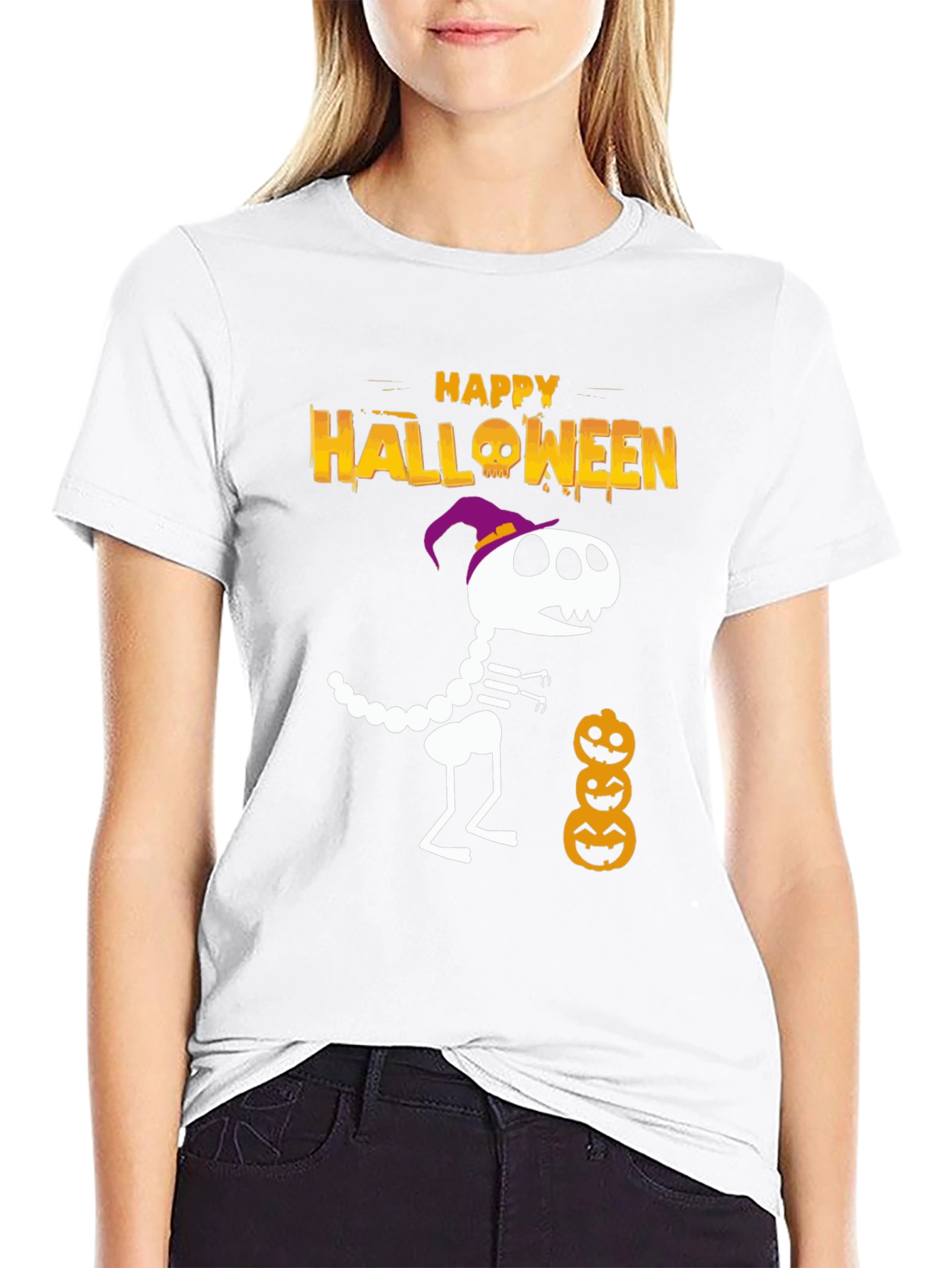 Halloween Dino Skeleton T-Shirt