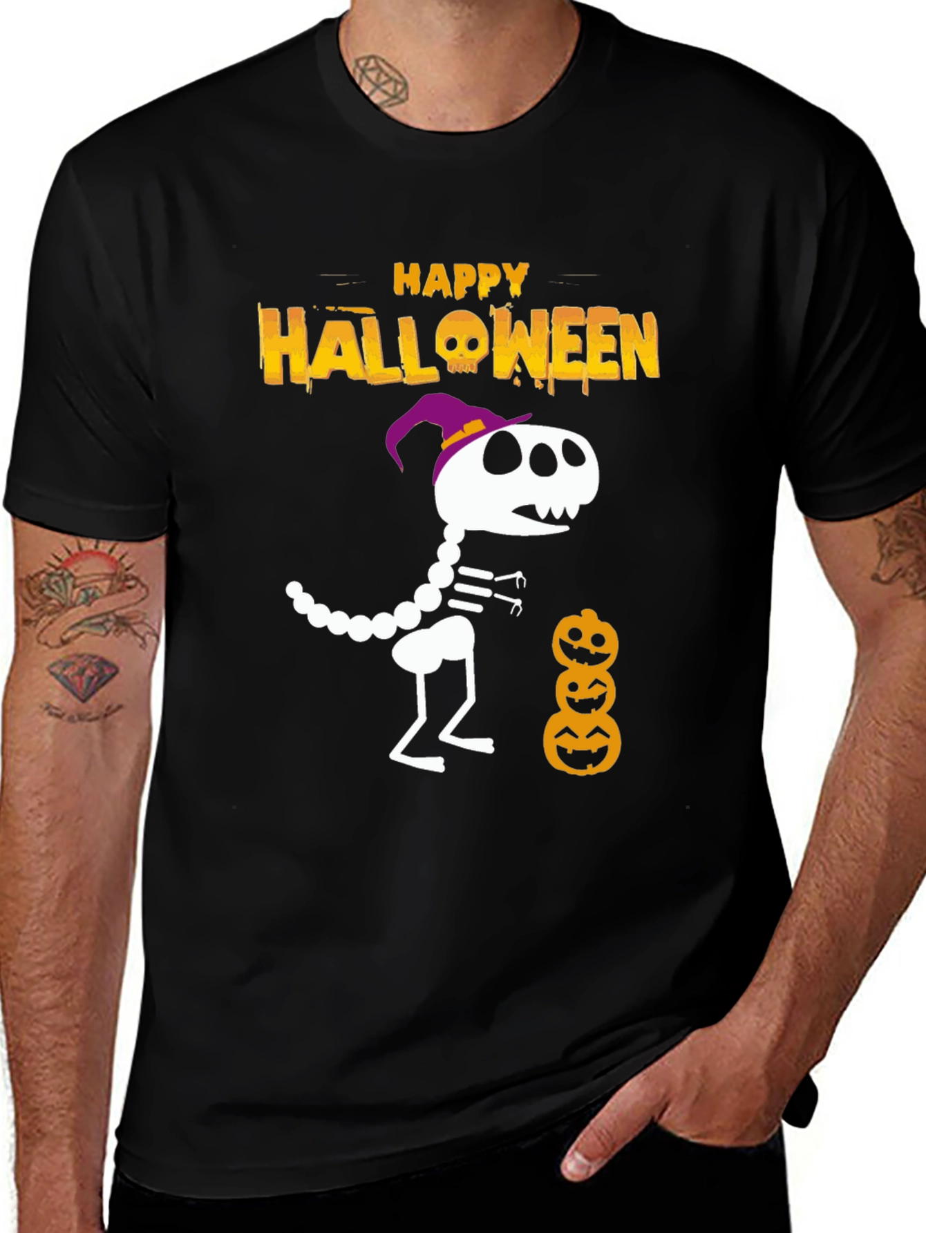 Halloween Dino Skeleton T-Shirt