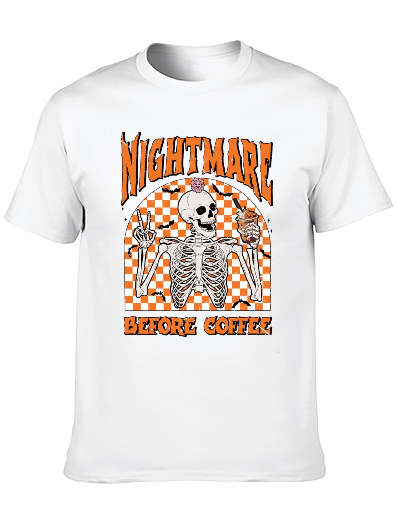 Nightmare Before Coffee Halloween Skeleton T-Shirt