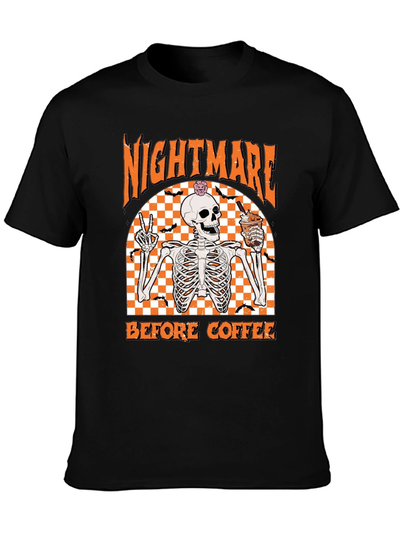 Nightmare Before Coffee Halloween Skeleton T-Shirt