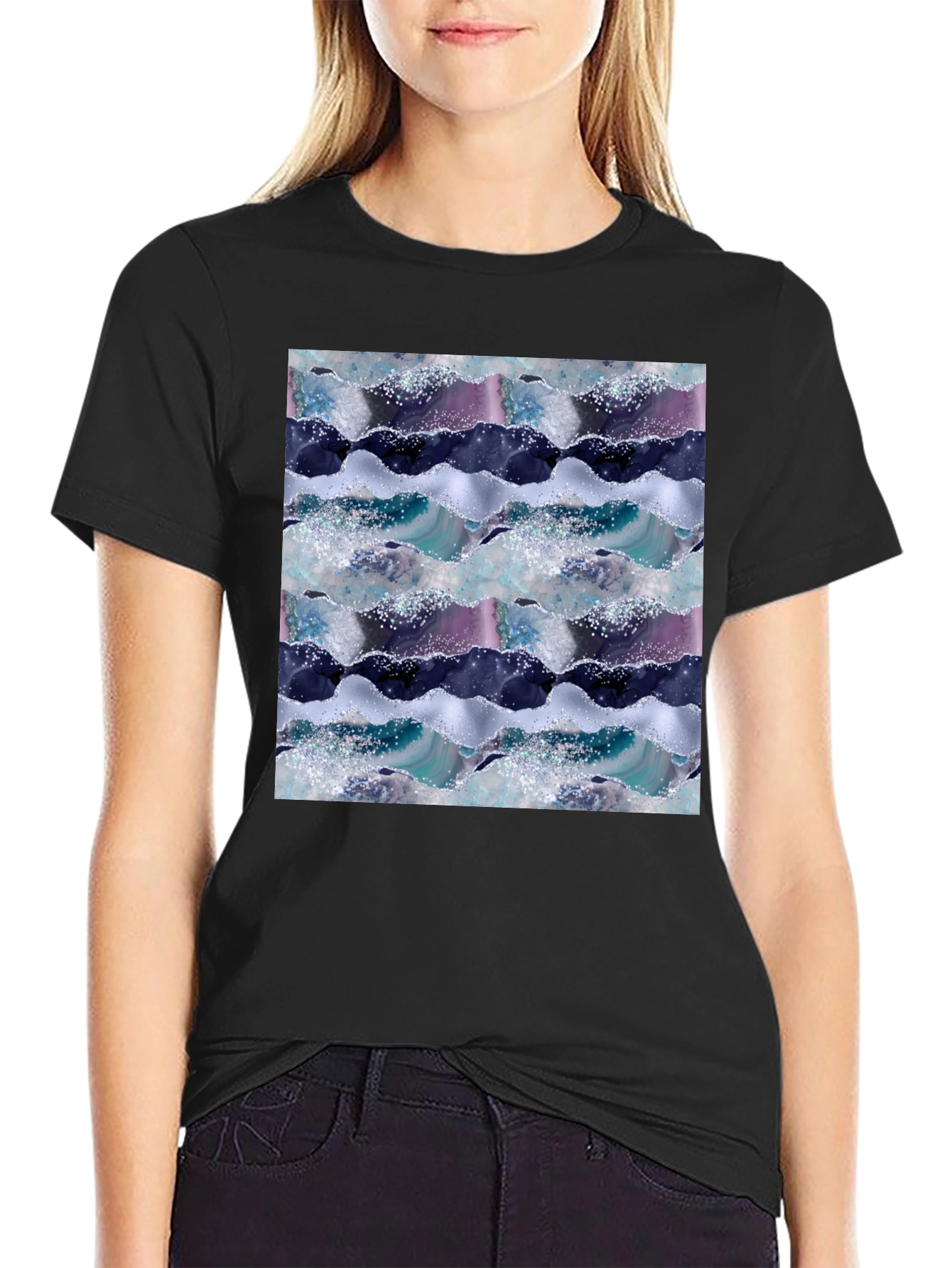 Abstract Waves Graphic Tee - Cool Casual Style