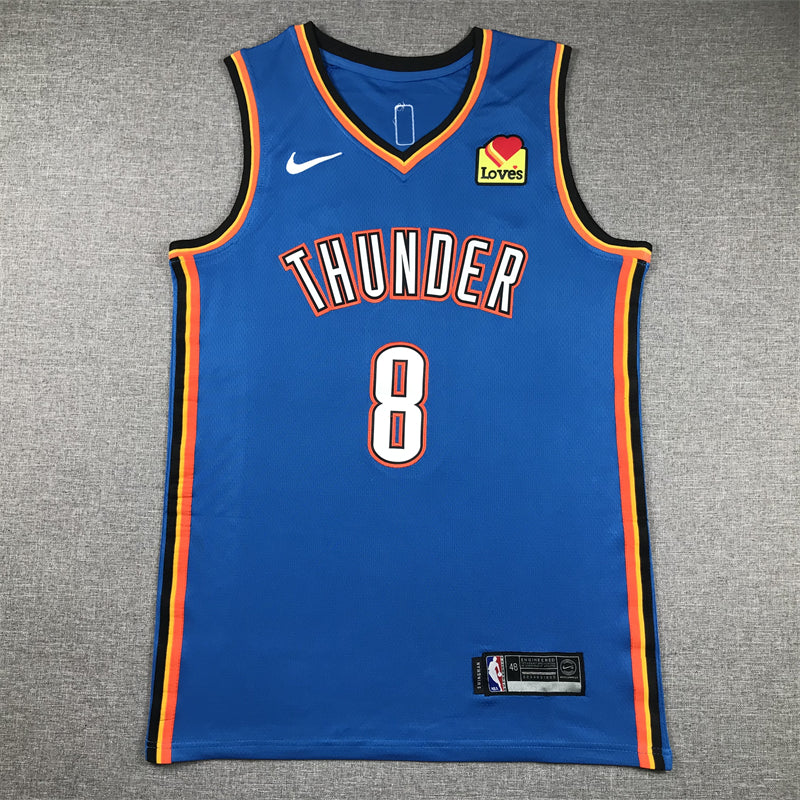 Men's Oklahoma City Thunder Jalen Williams #8 Blue Swingman Jerseys - Icon Edition