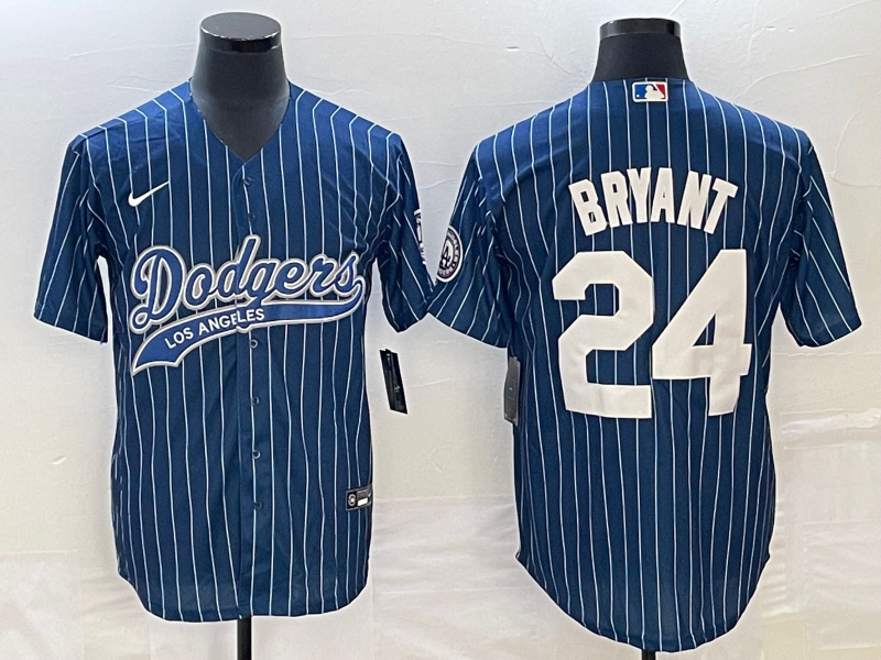 Men's Los Angeles Dodgers Kobe Bryant #24 Blue Player Jerseys Joint Edition