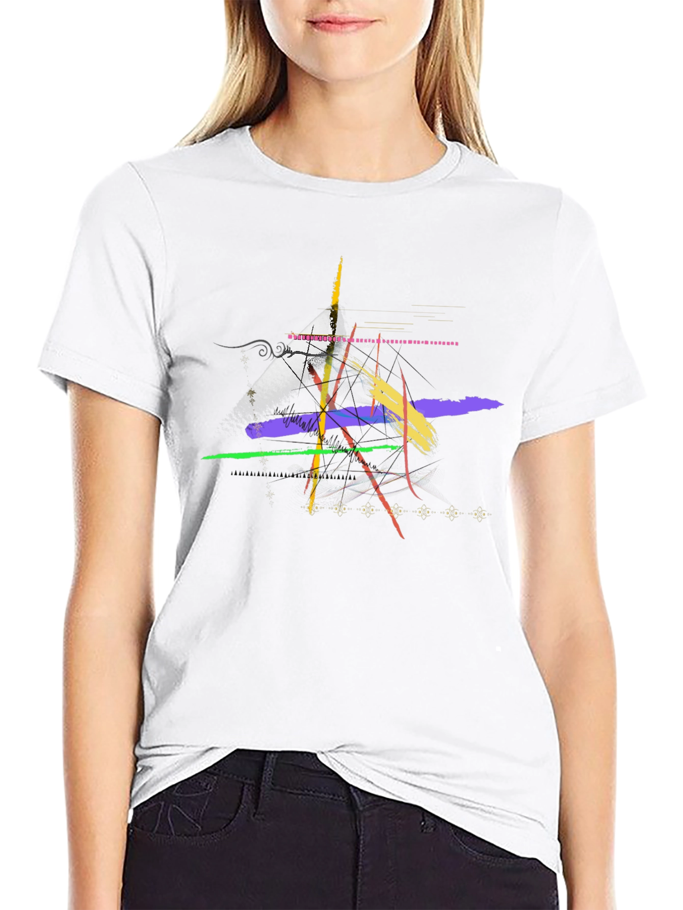 Abstract Art Black Graphic T-Shirt