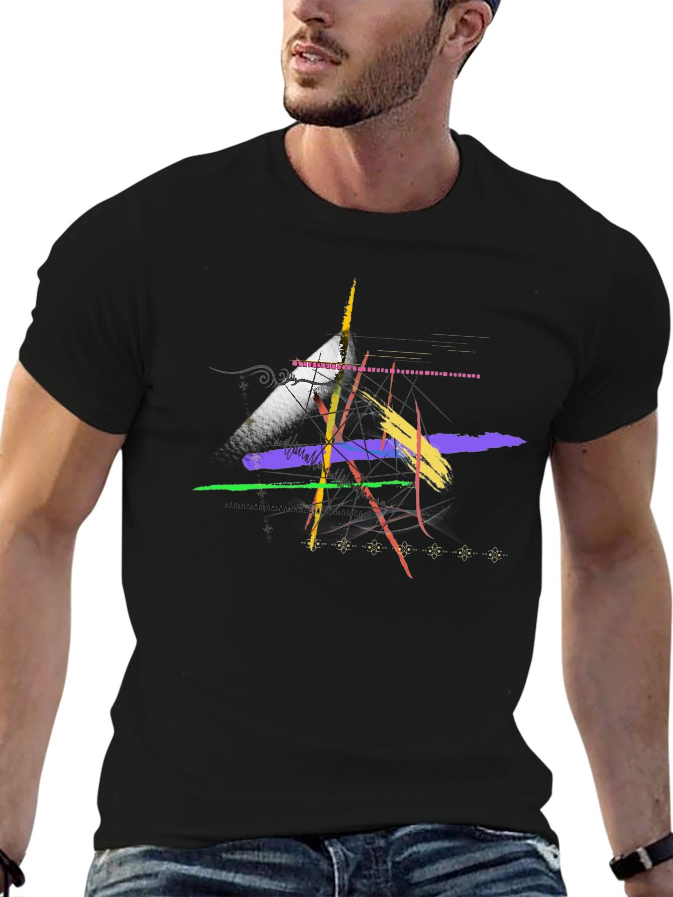 Abstract Art Black Graphic T-Shirt