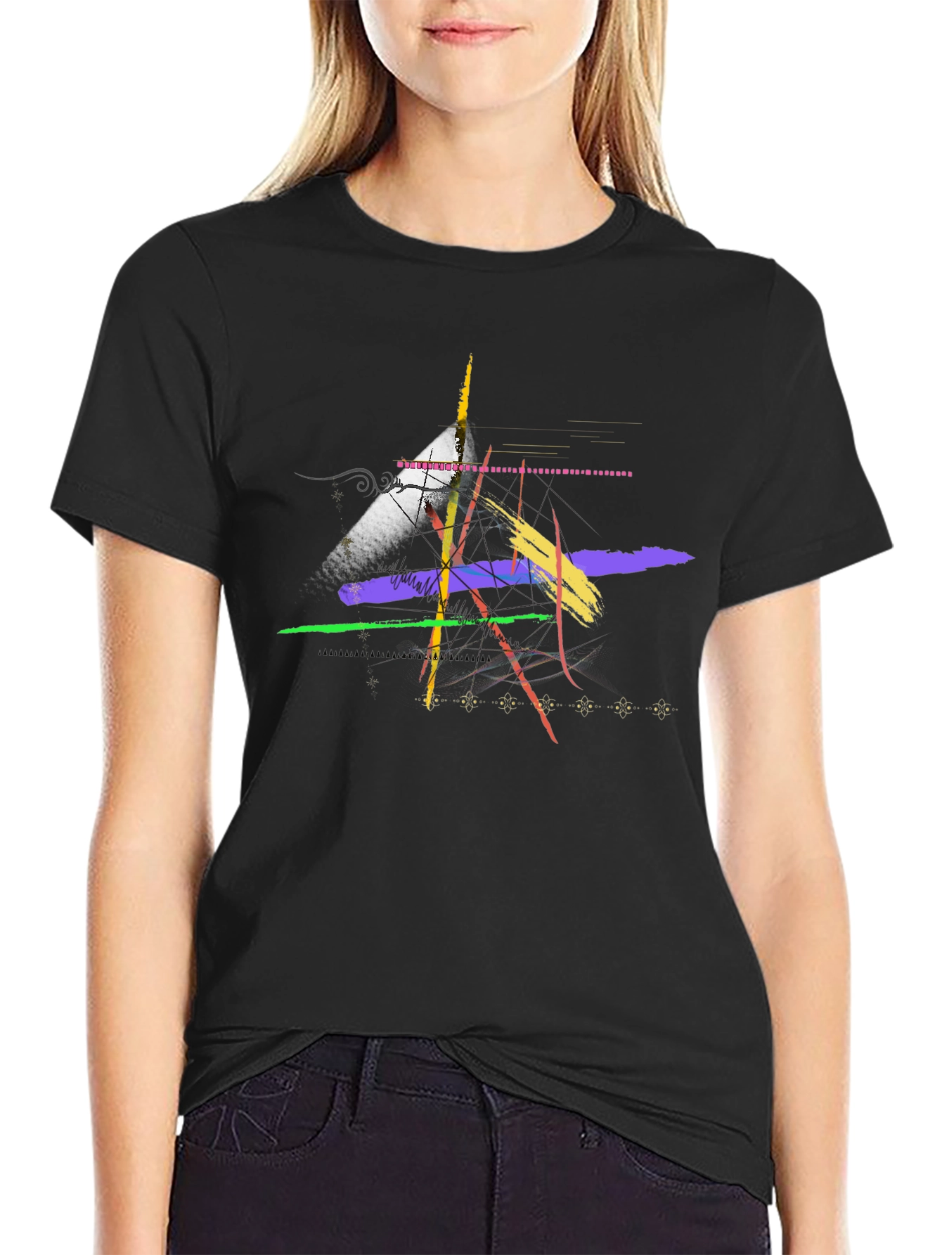 Abstract Art Black Graphic T-Shirt