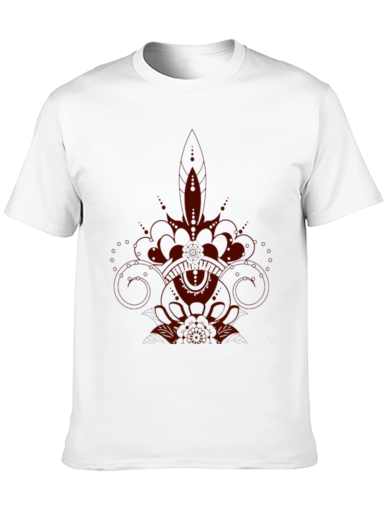 Dark Red Graphic Print Tee