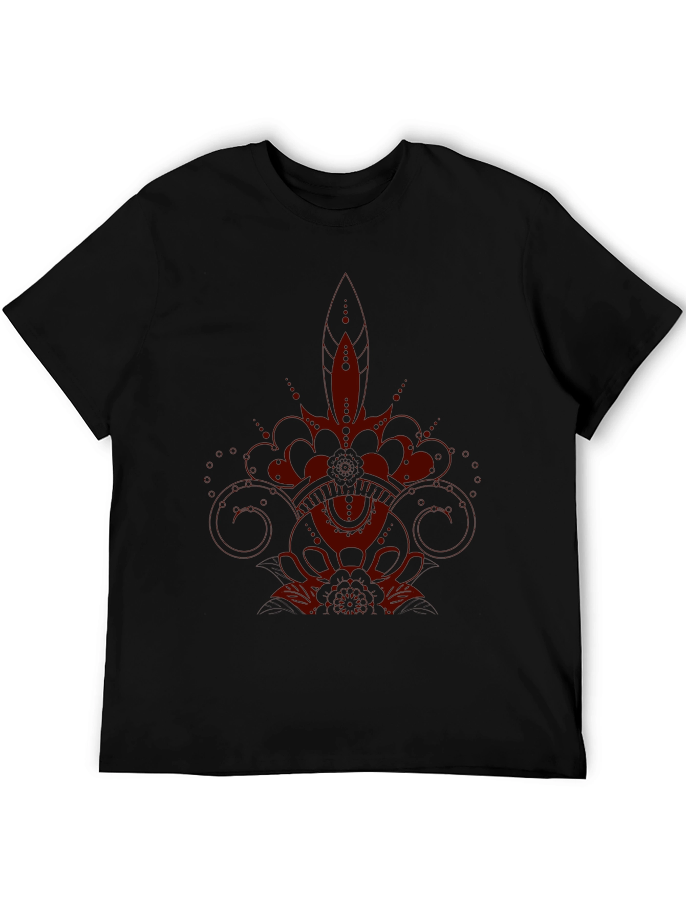 Dark Red Graphic Print Tee