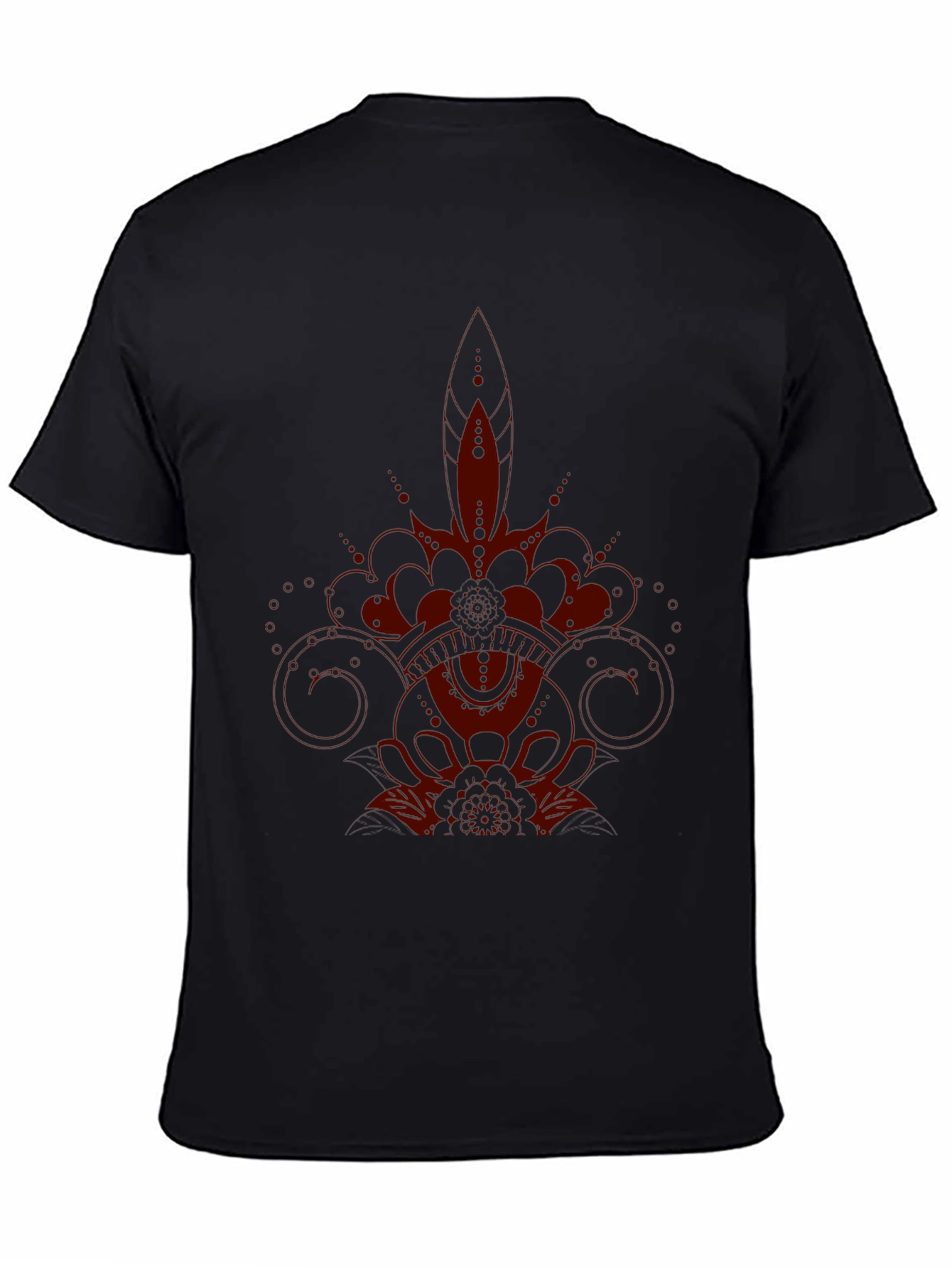 Dark Red Graphic Print Tee