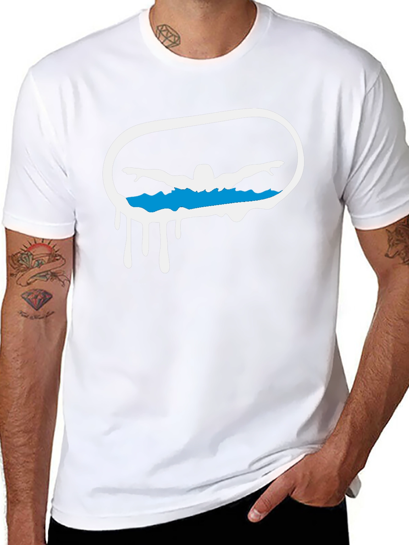 Swimmer Graphic Tee - Black