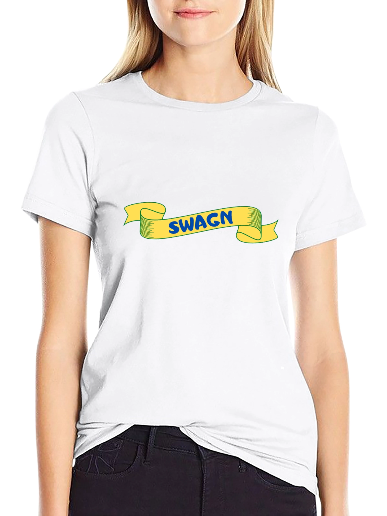 Swagn T-Shirt - Black Crew Neck Tee