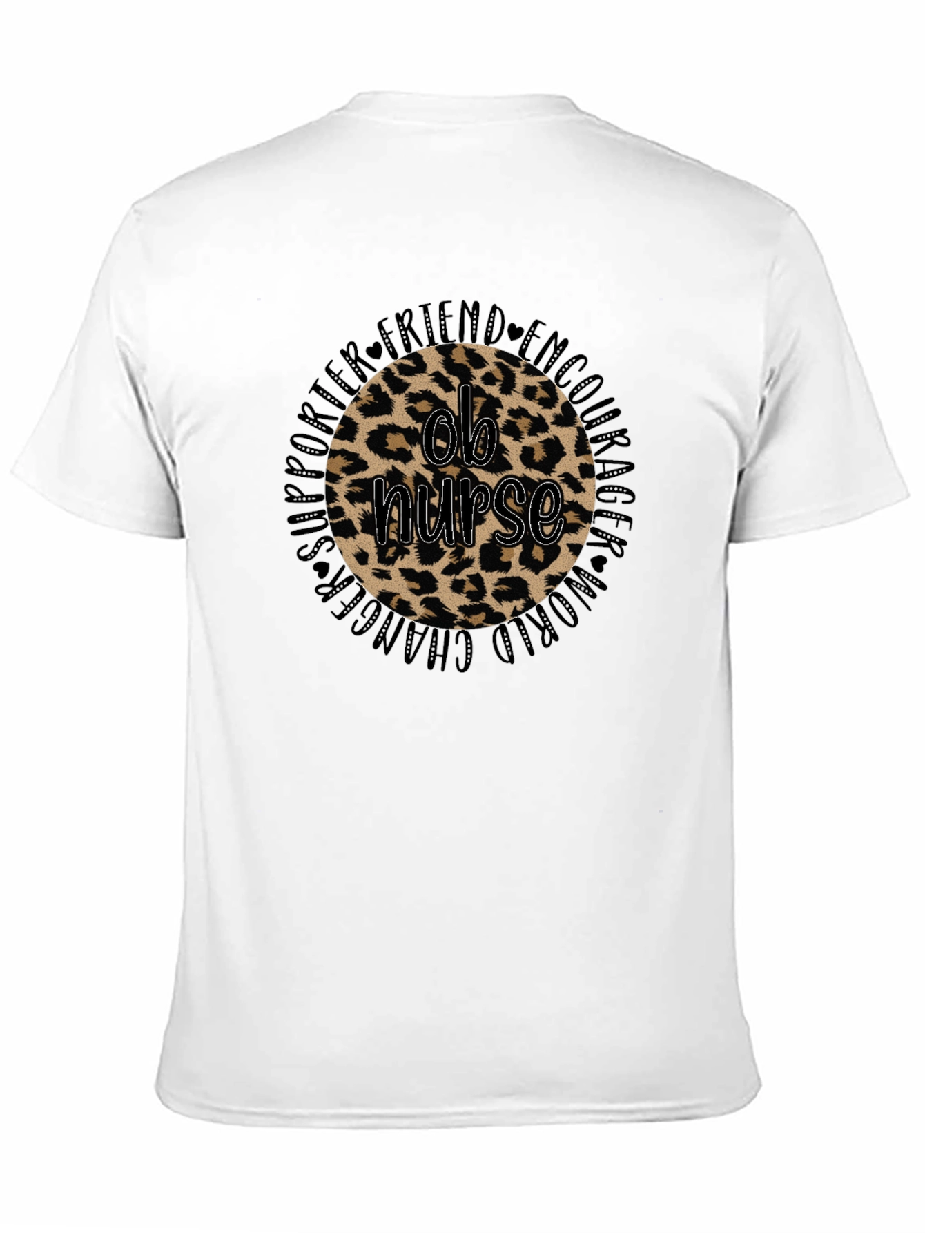 Leopard Print Ob Nurse Black Tee