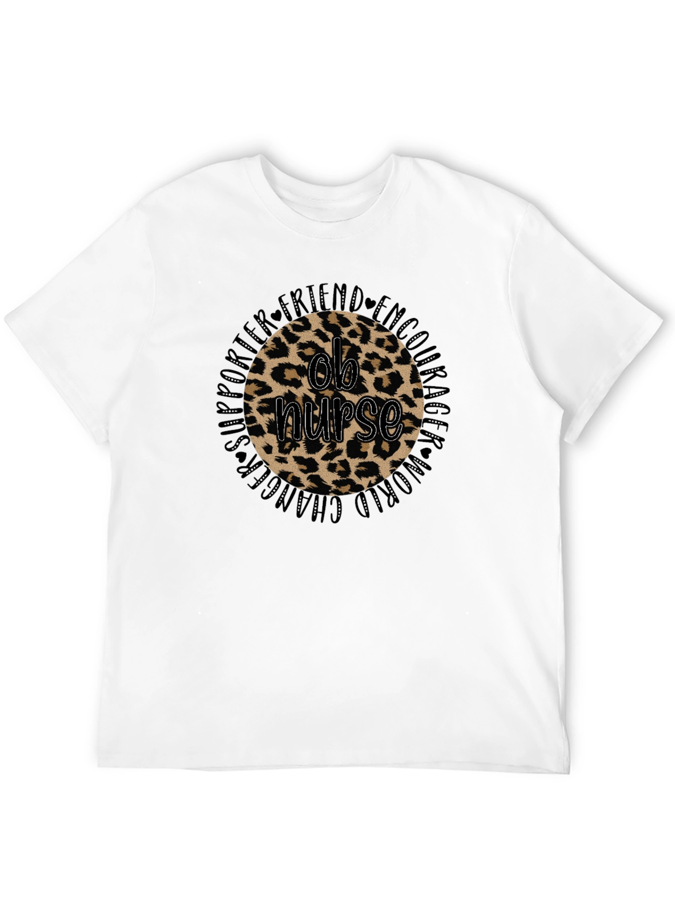 Leopard Print Ob Nurse Black Tee
