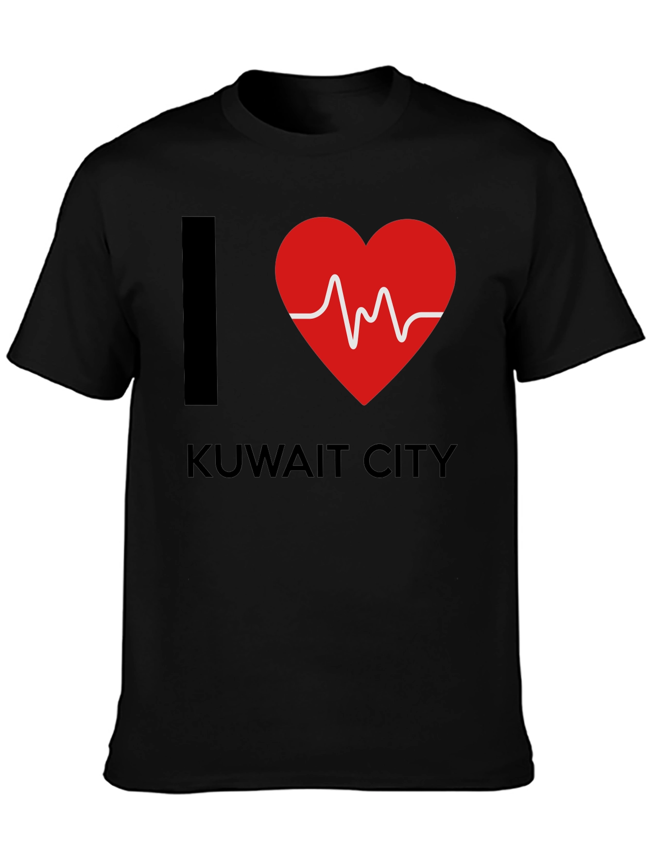 I Love Kuwait City T-Shirt Heartbeat Design