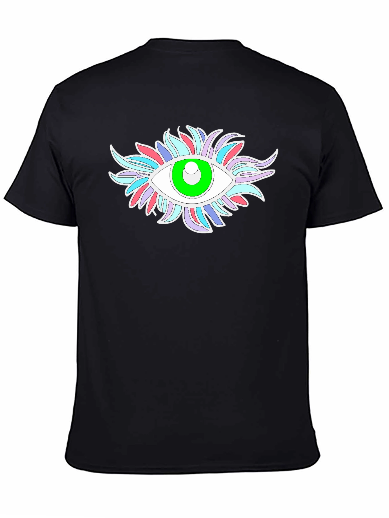 Eye-Catching Graphic Tee - Black Cotton Blend