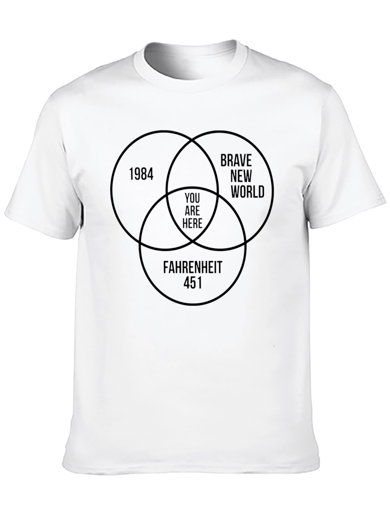 Dystopian Literature Venn Diagram Black T-Shirt