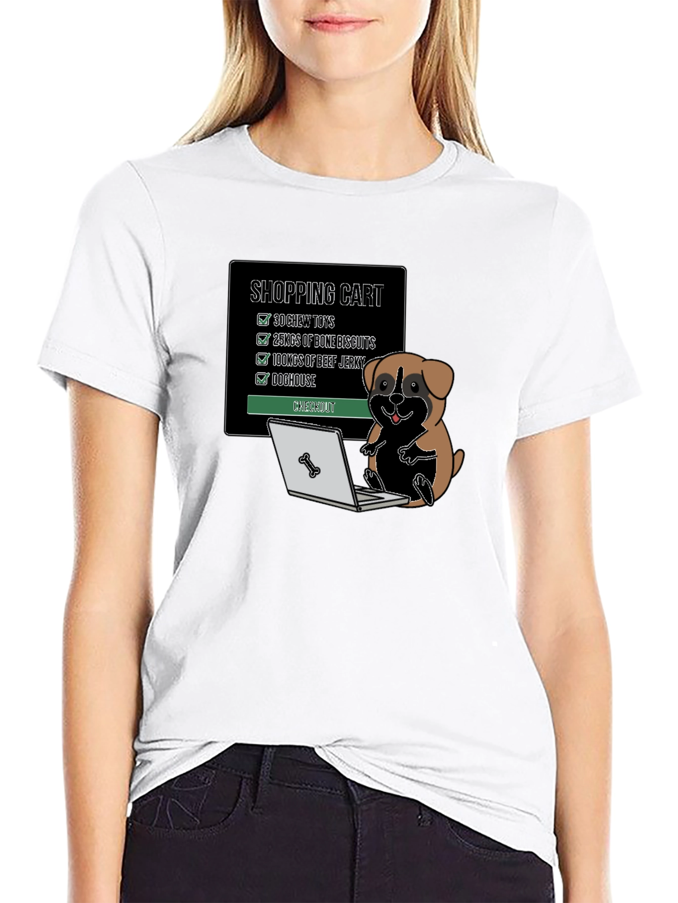 Funny Dog Shopping Cart T-Shirt
