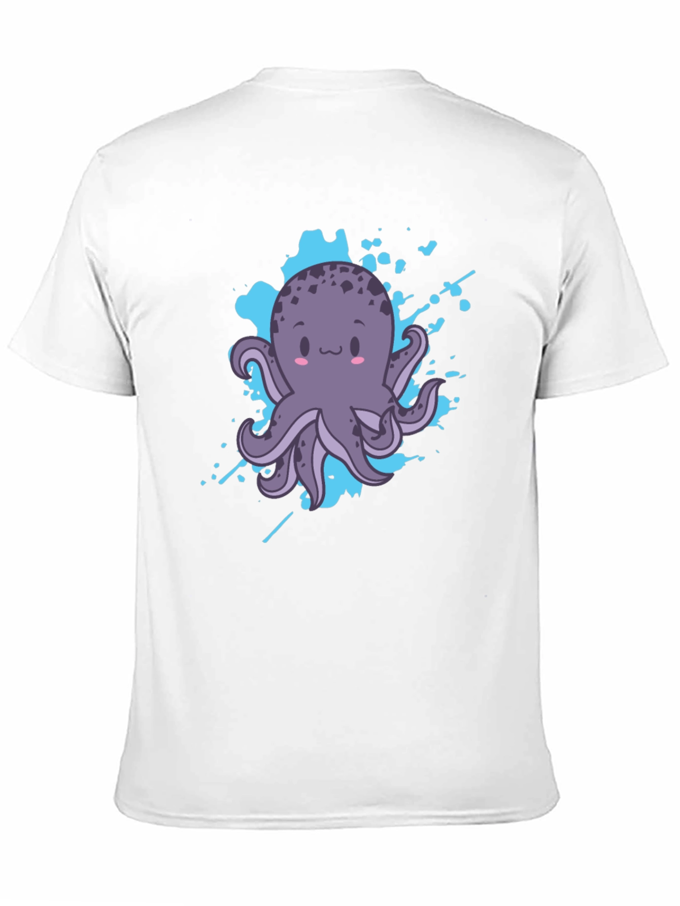 Cute Octopus Graphic Tee - Black Cotton T-Shirt