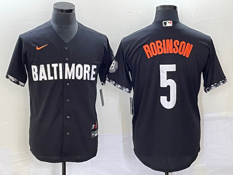 Men's Baltimore Orioles Brooks Robinson #5 Black 2023 City Connect Replica Player Jerseys