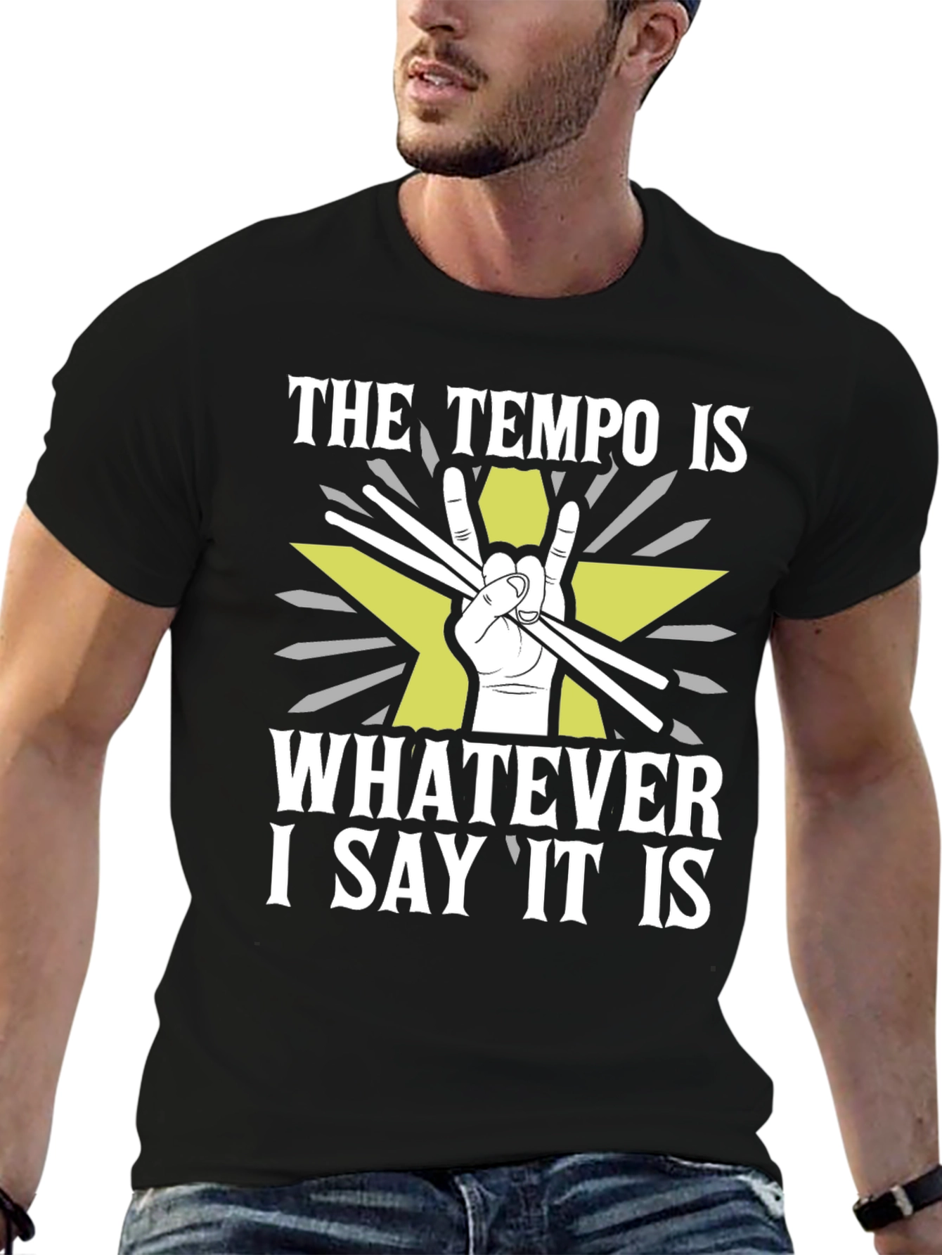 Tempo Drummer T-Shirt - Rock and Roll Style